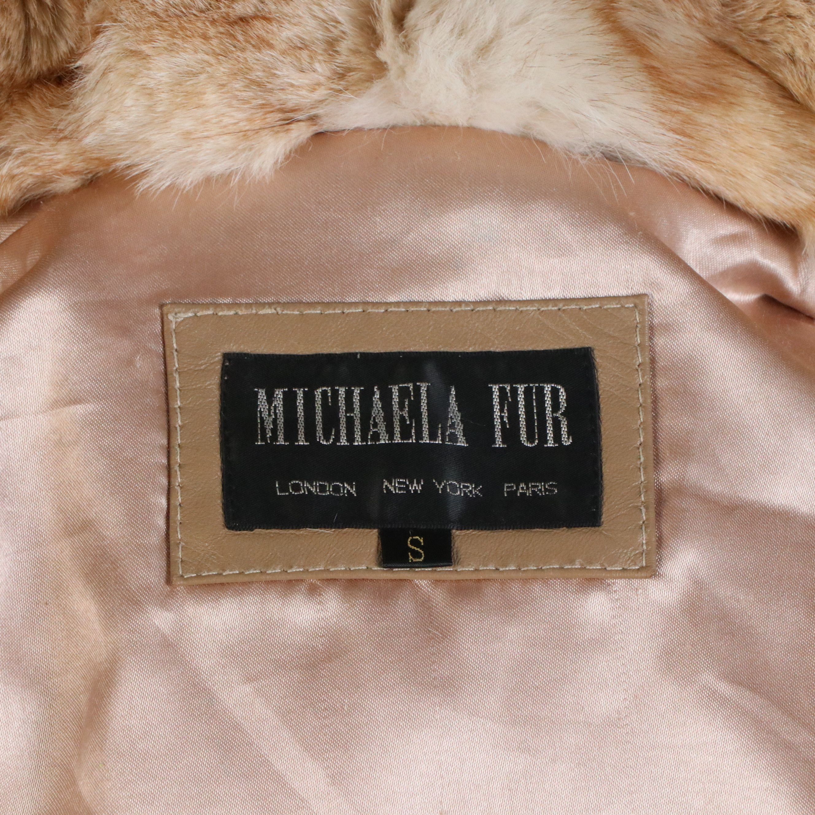 Michaela Fur Vintage Chunky Pieced Fox Fur Zipper-Front Coat