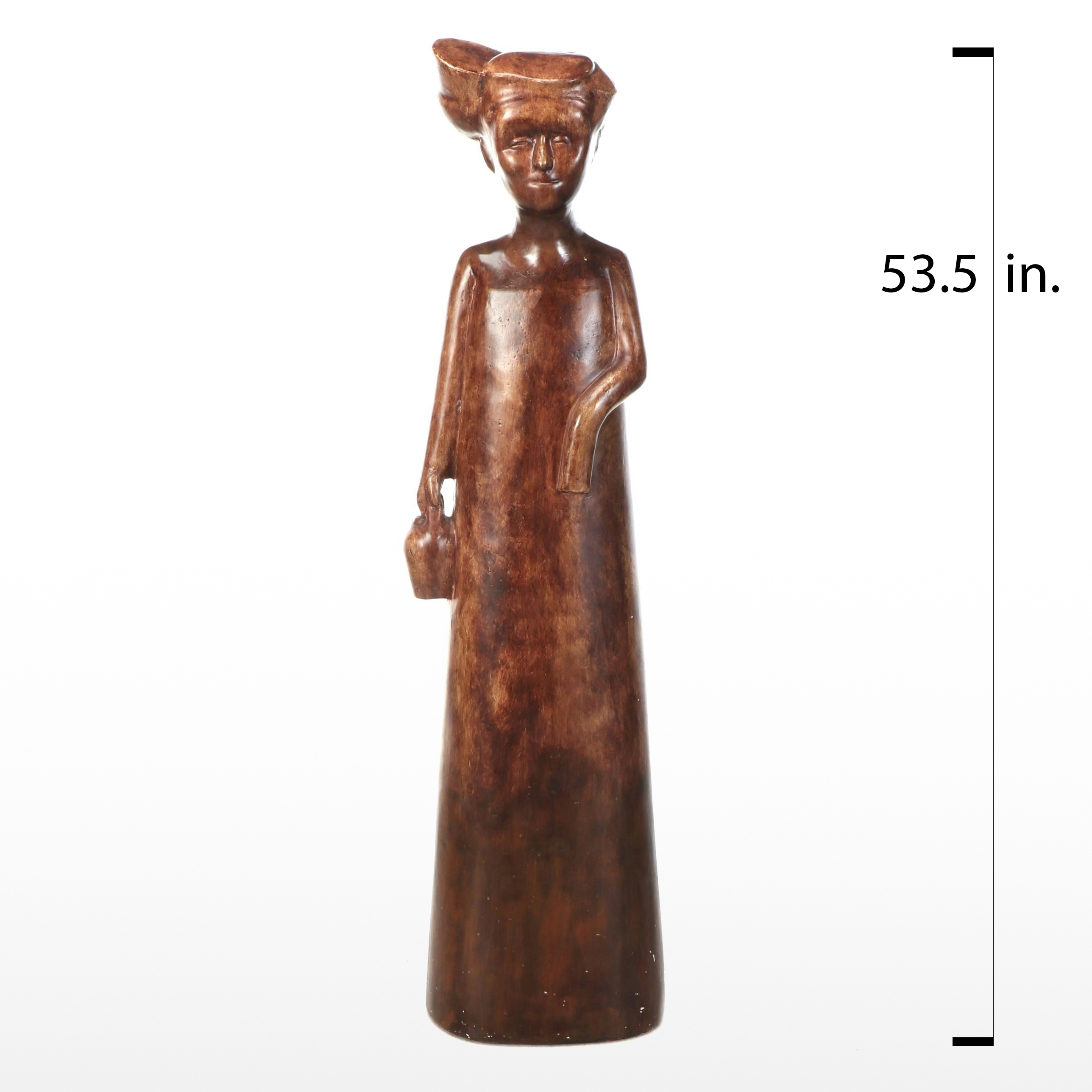 Painted Cast Plaster Standing Floor Sculpture