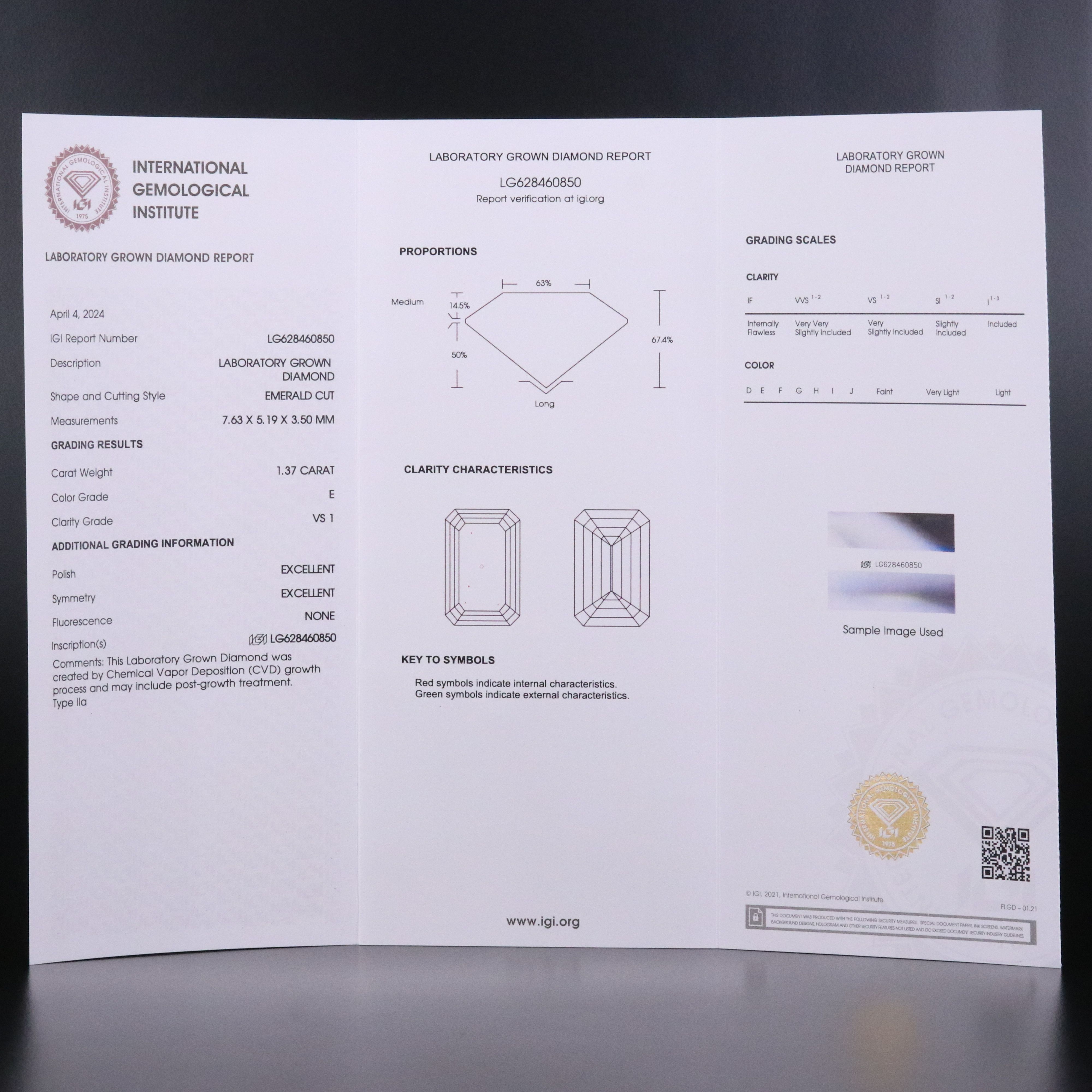 14K 2.42 CTW Lab Grown Diamond Ring with IGI Reports