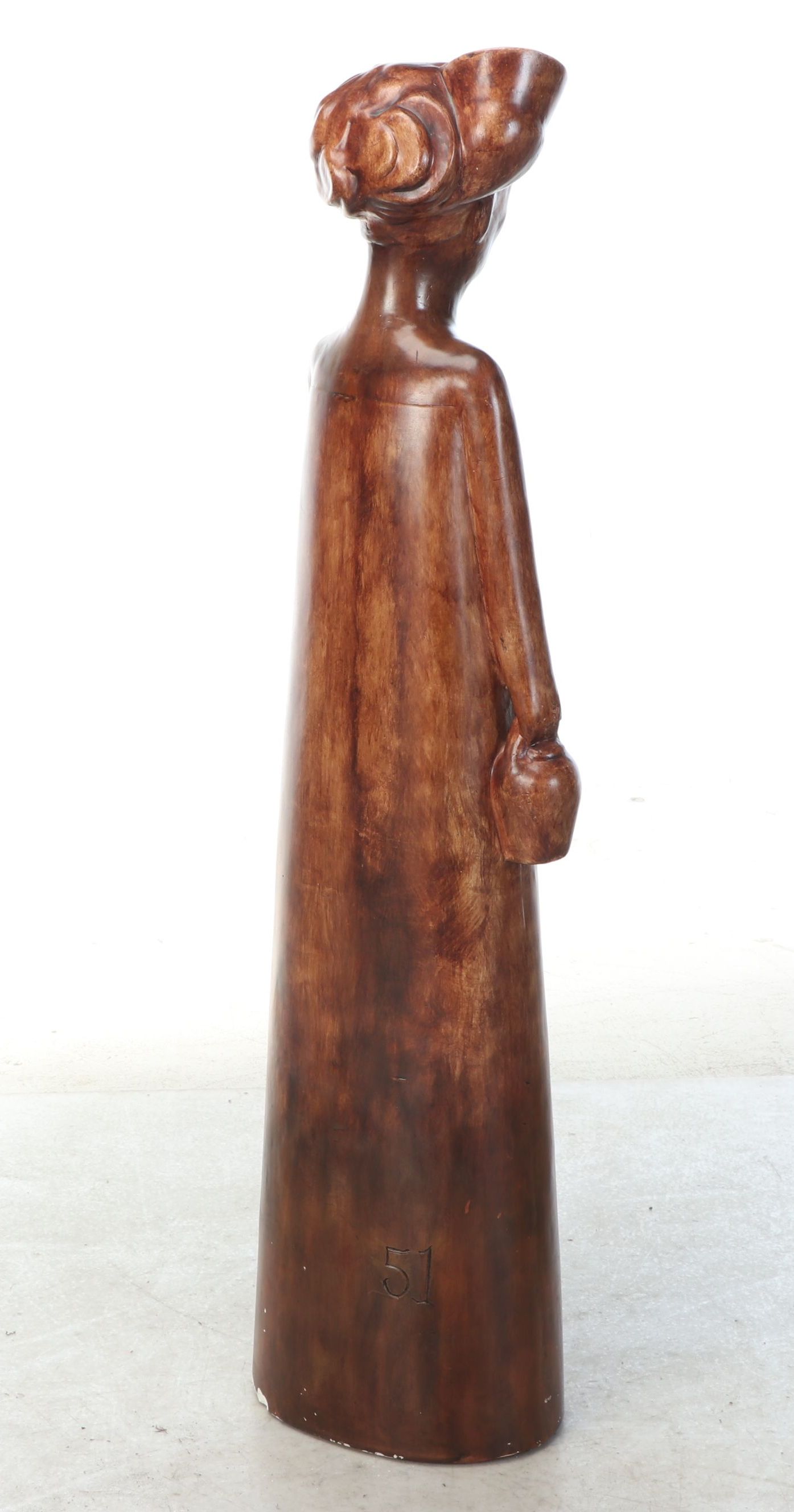 Painted Cast Plaster Standing Floor Sculpture