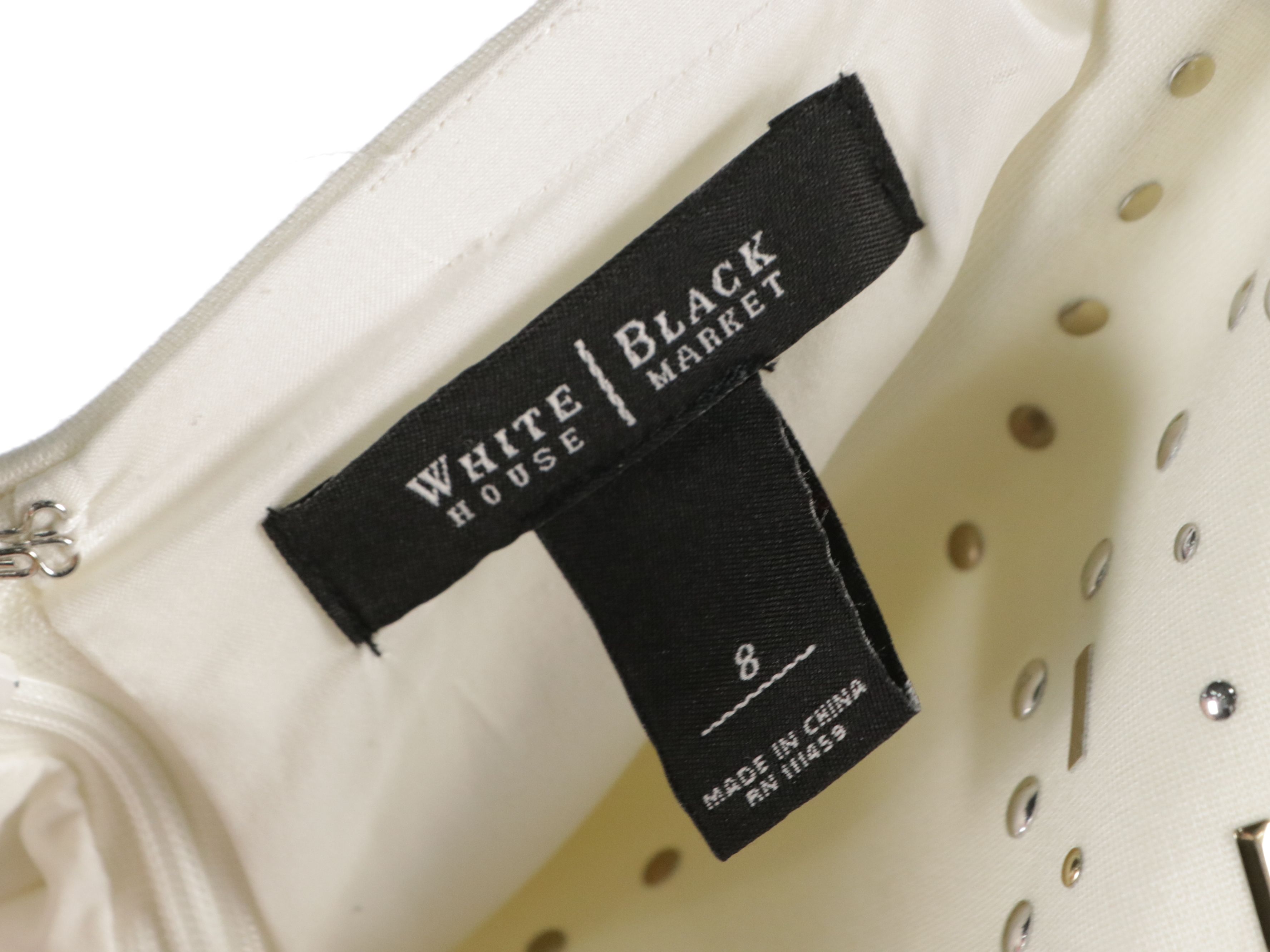 White House Black Market Dress, Zip Vest and Belt, and Studded Skirt