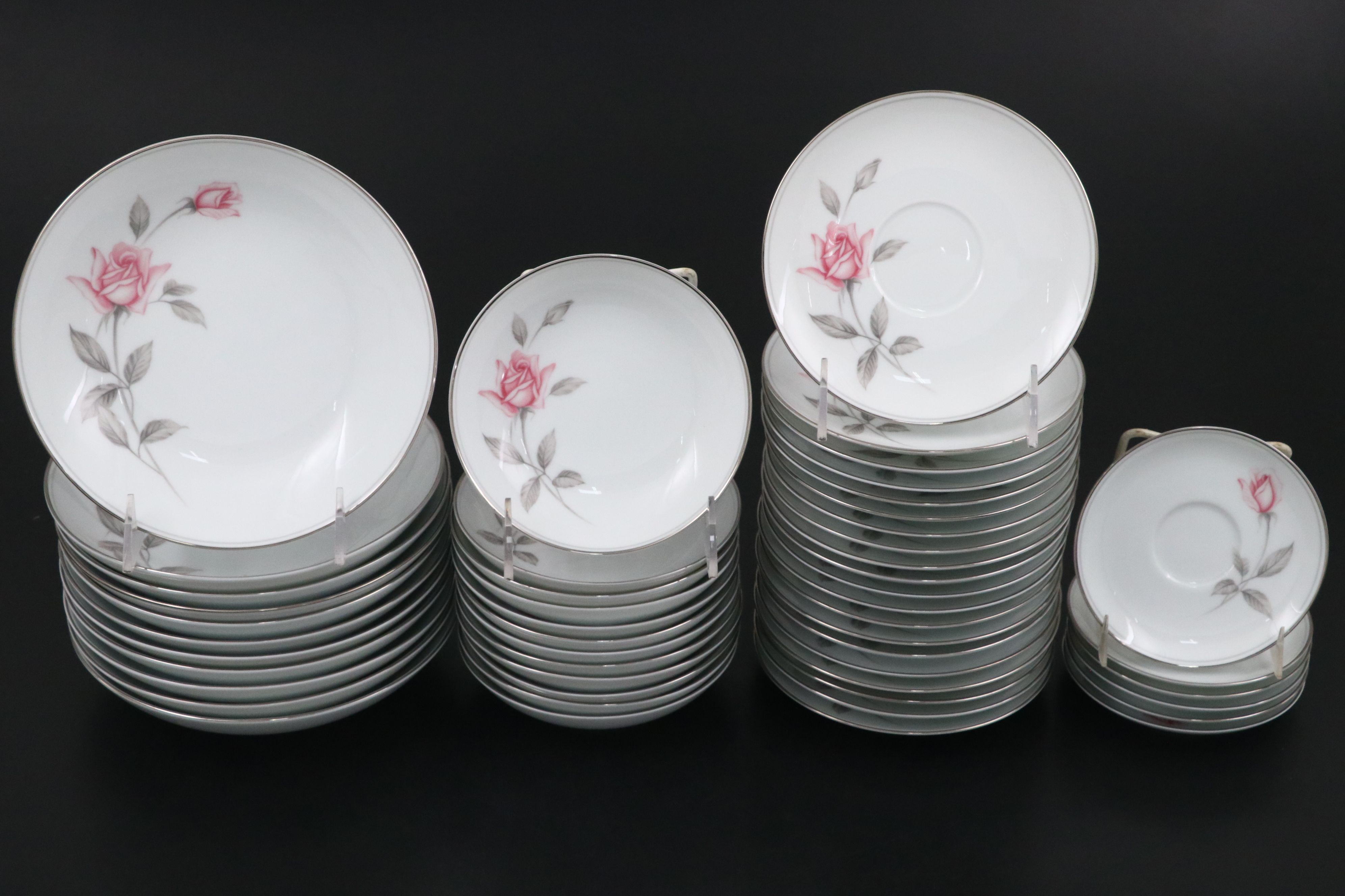 Noritake "Rosemarie" Porcelain Dinnerware and Serving Pieces, 1959-1975
