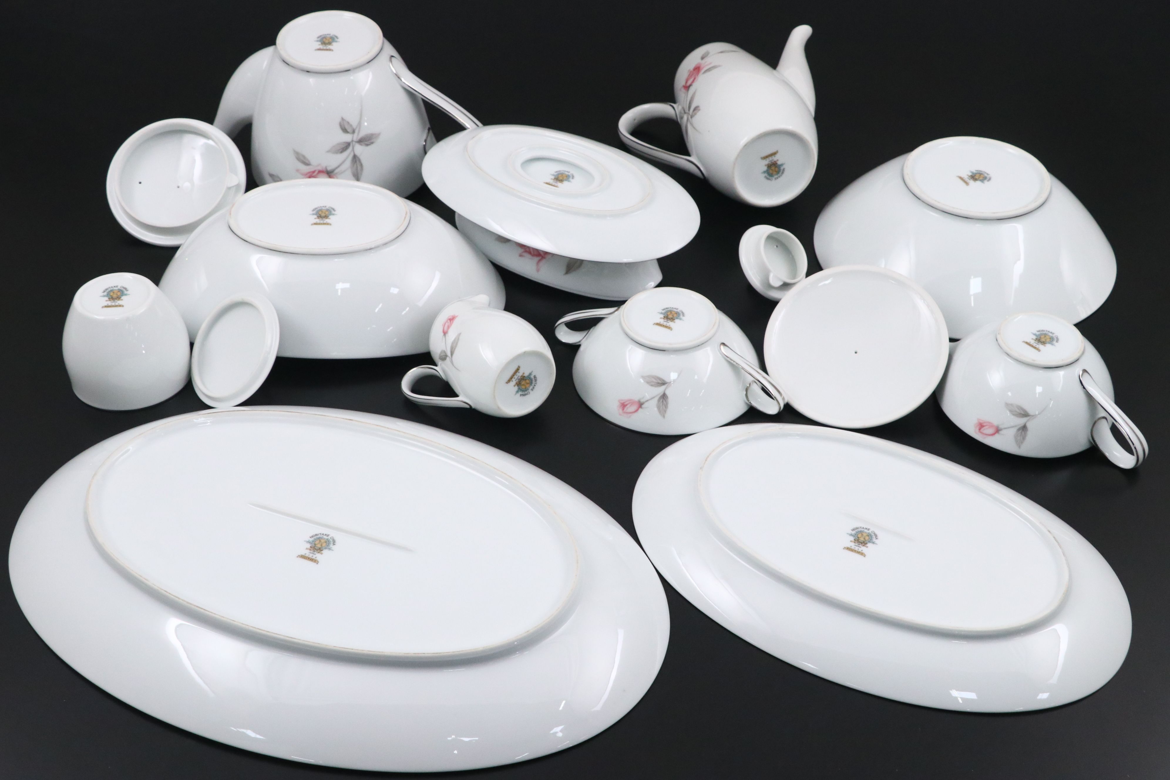 Noritake "Rosemarie" Porcelain Dinnerware and Serving Pieces, 1959-1975