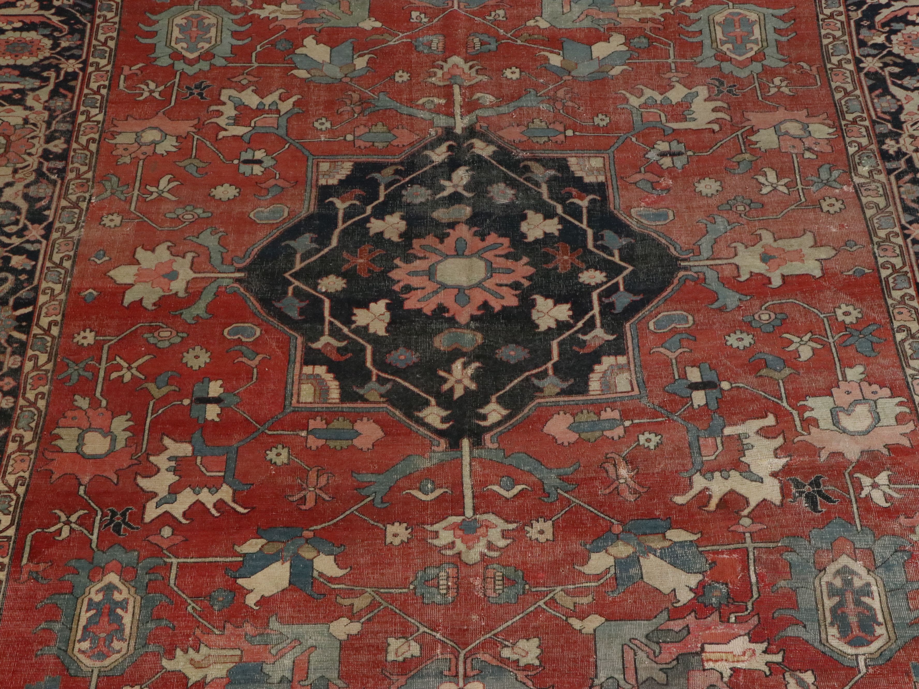 9'9 x 14' Hand-Knotted Persian Heriz Room-Sized Rug