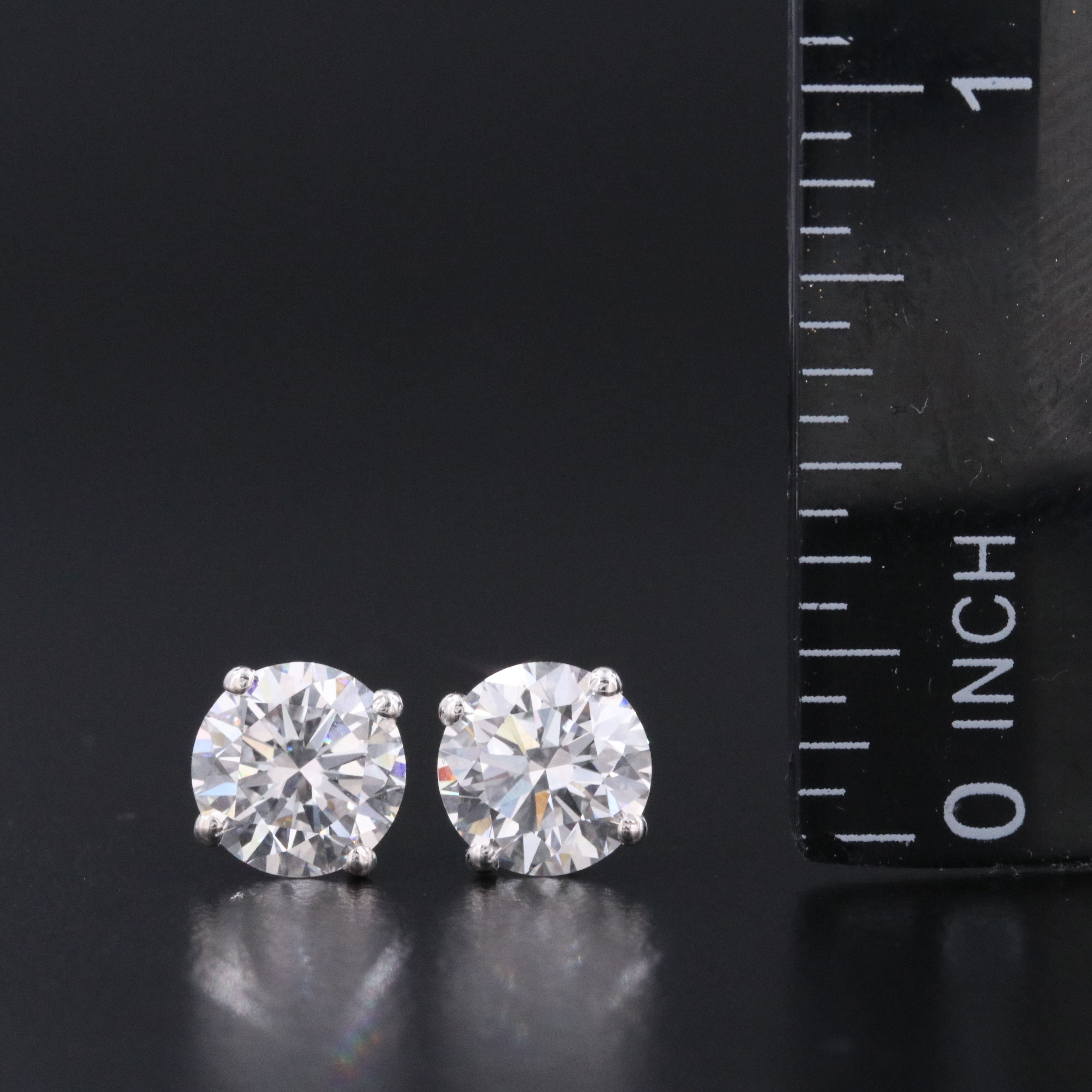 14K 3.01 CTW Lab Grown Diamond Stud Earrings with IGI Jewelry Report