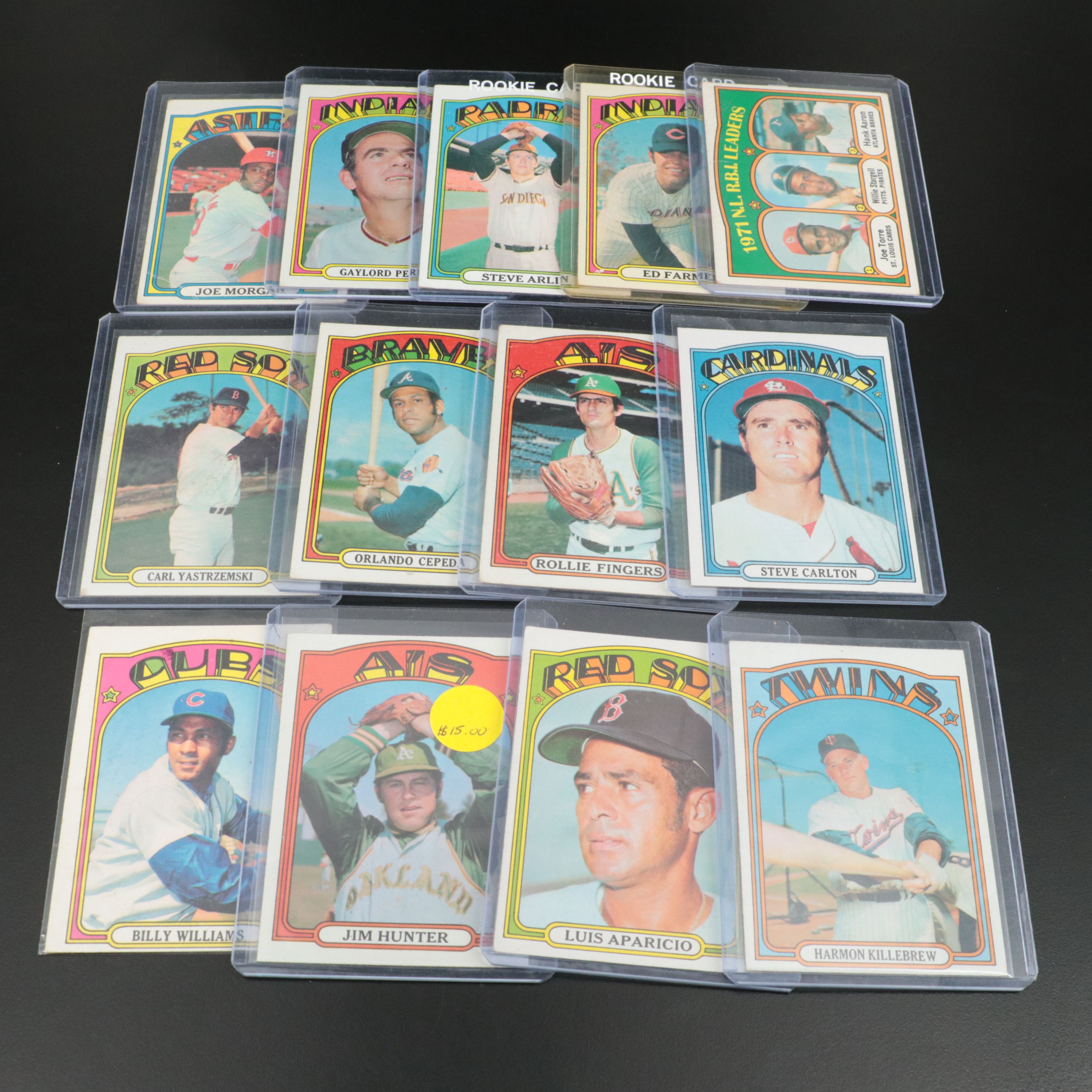 1972 Topps Baseball Cards Featuring Tony Perez, Steve Carlton, and More