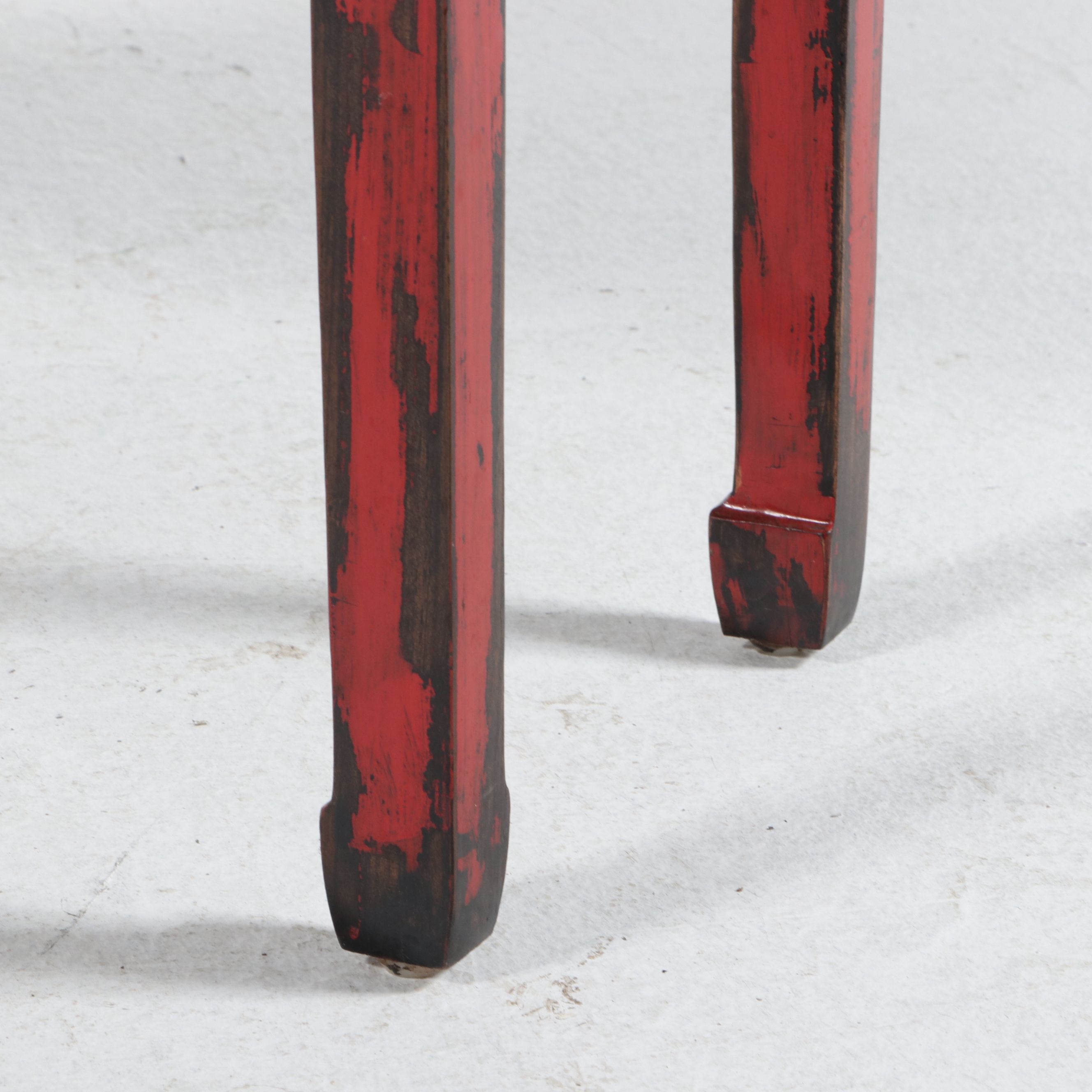 Tibetan Distressed Red Lacquered Sideboard