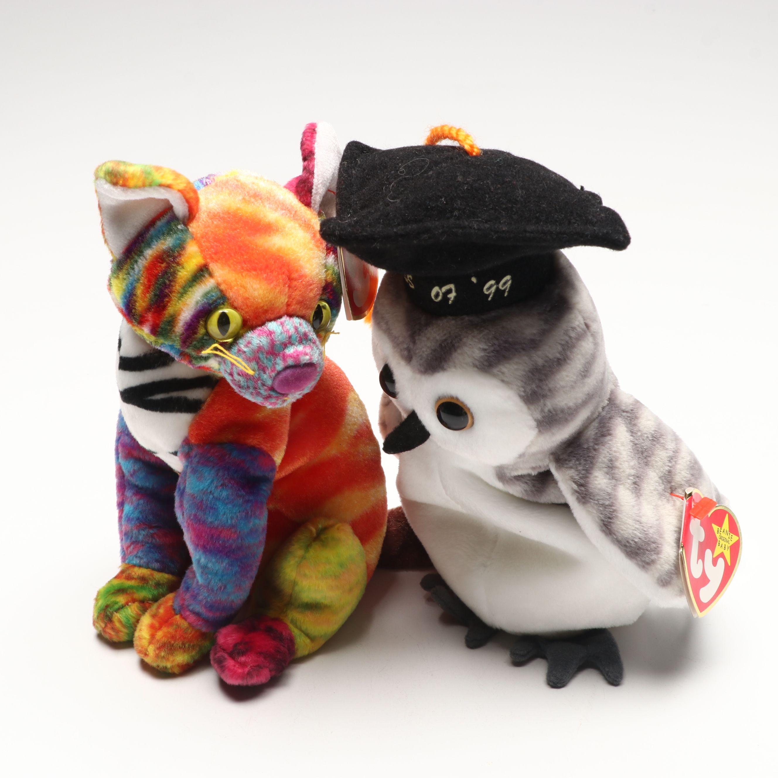 Assortment of Beanie Babies Featuring "Kaleidoscope" and "Rabbit"