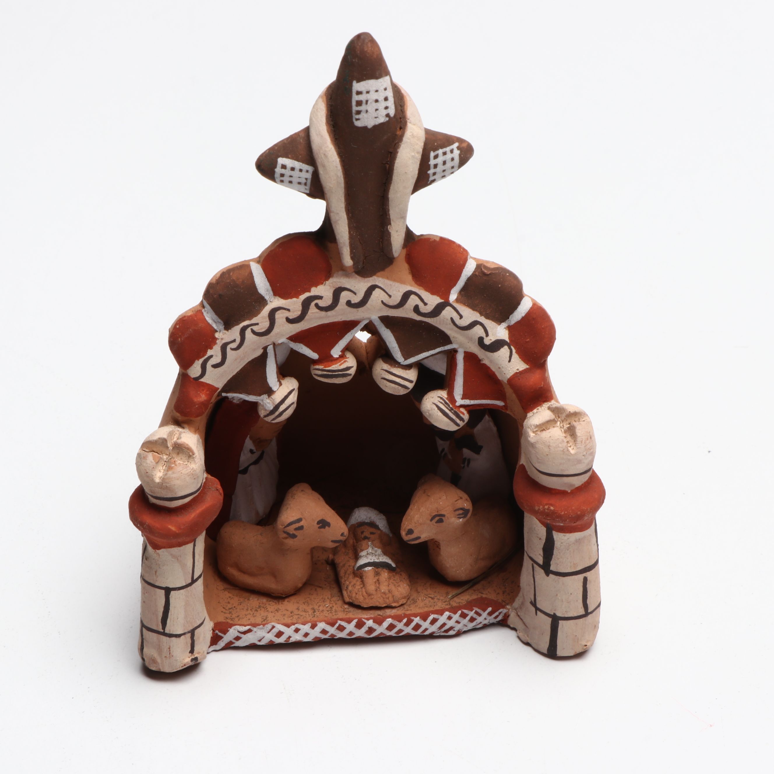 Rubber Face Santa Doll with Ornaments, More Christmas Décor, Mid to Late 20th C.