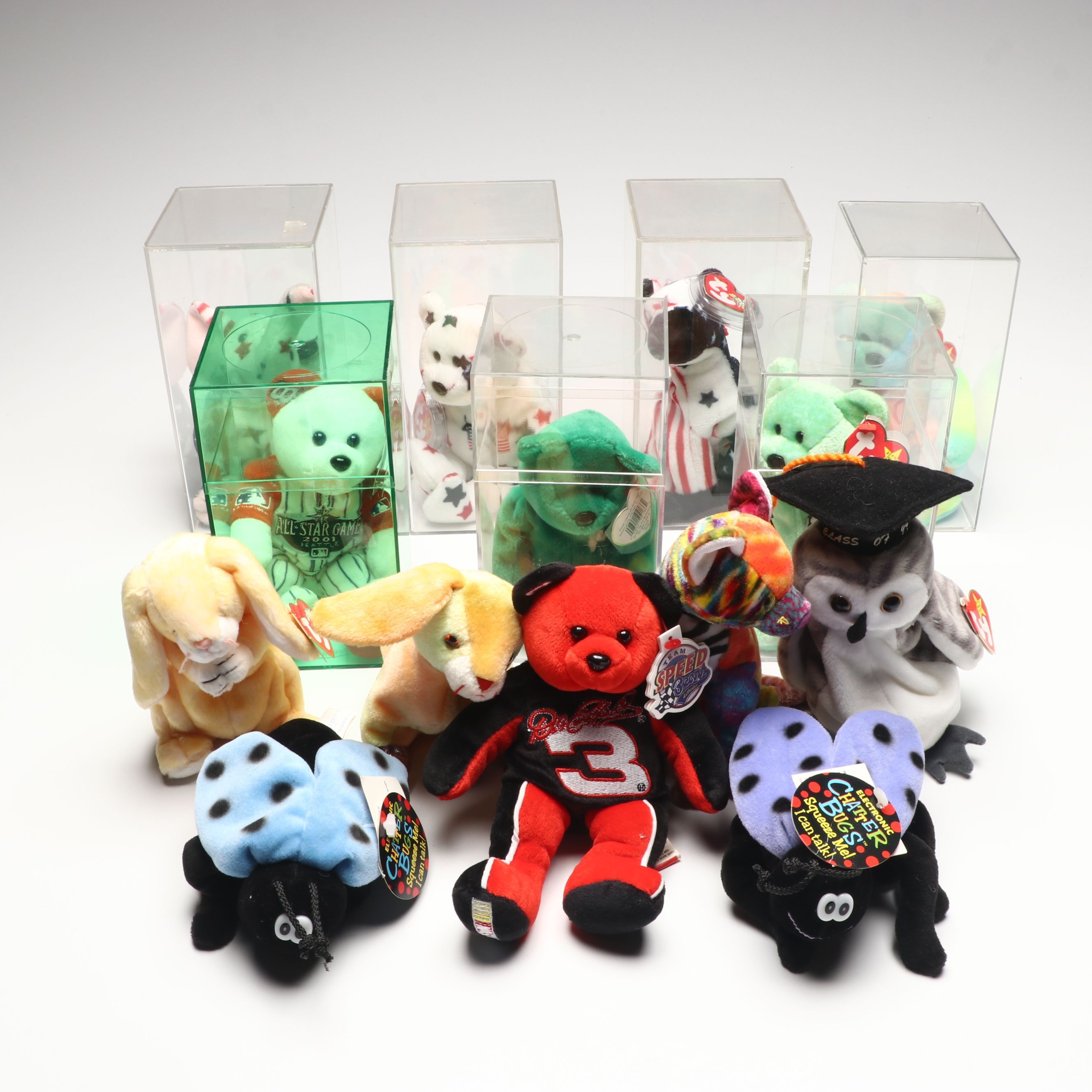 Assortment of Beanie Babies Featuring "Kaleidoscope" and "Rabbit"