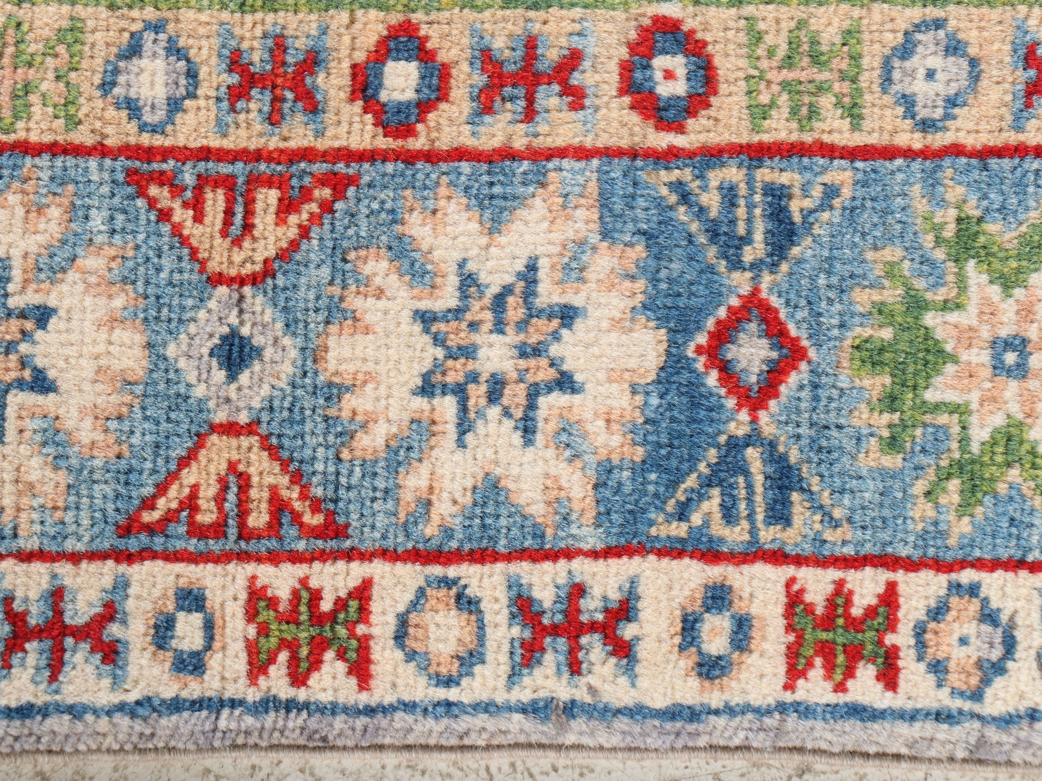 2'8 x 9'5 Hand-Knotted Afghan Kazak Carpet Runner