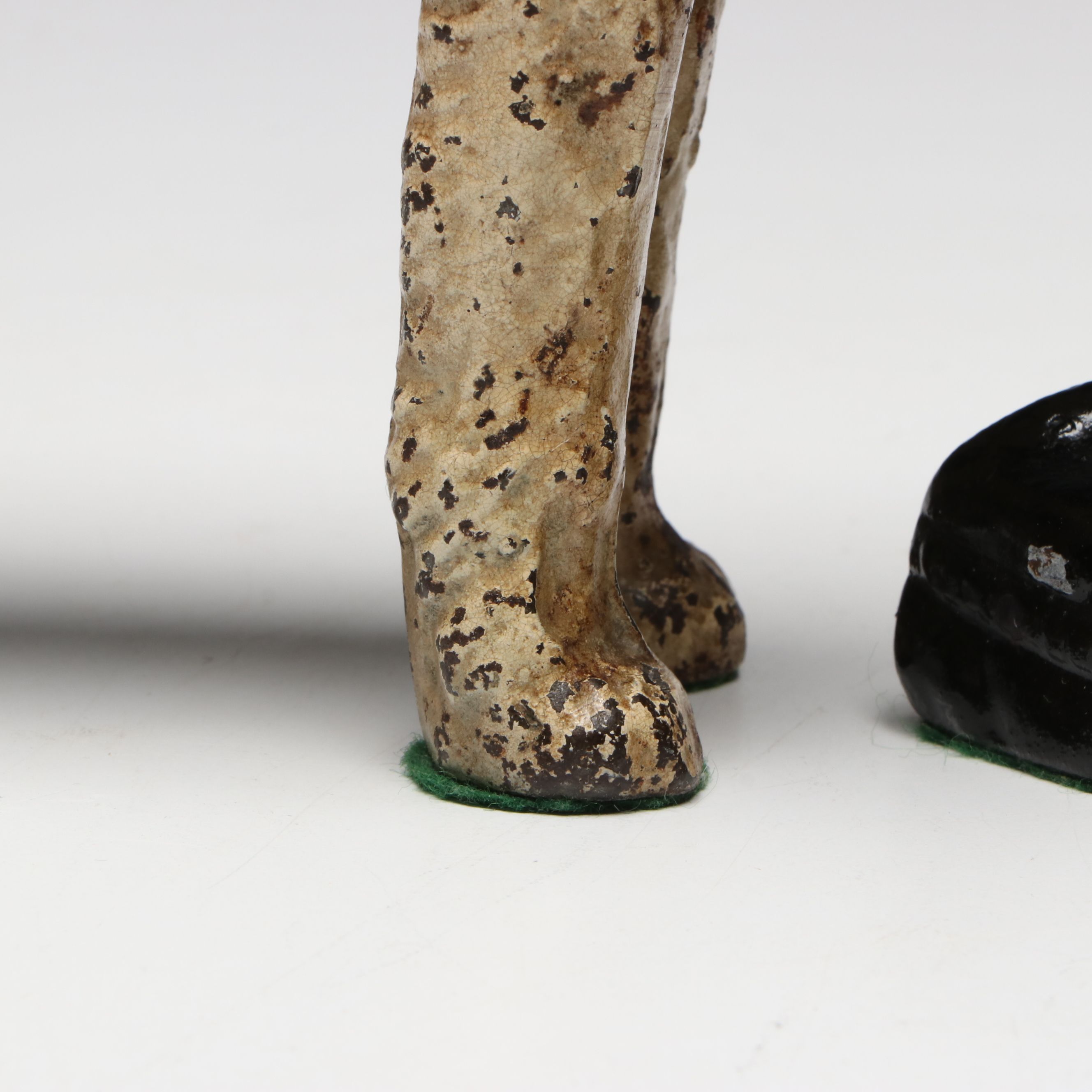Painted Cast Iron Terrier Dog and Sitting Cat Doorstops, Early to Mid-20th C.