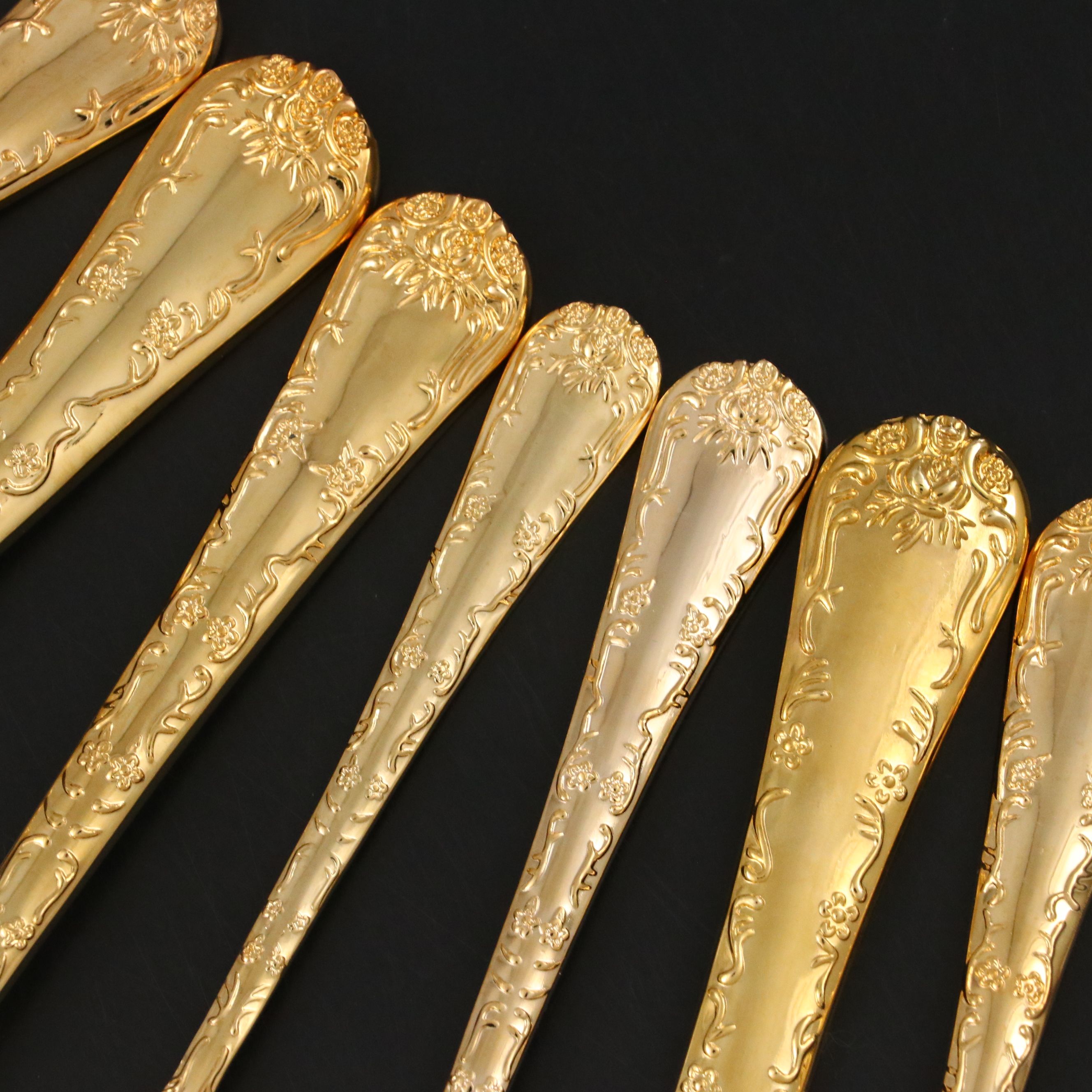 Wm. Rogers & Sons "Enchanted Rose" Gilt Flatware