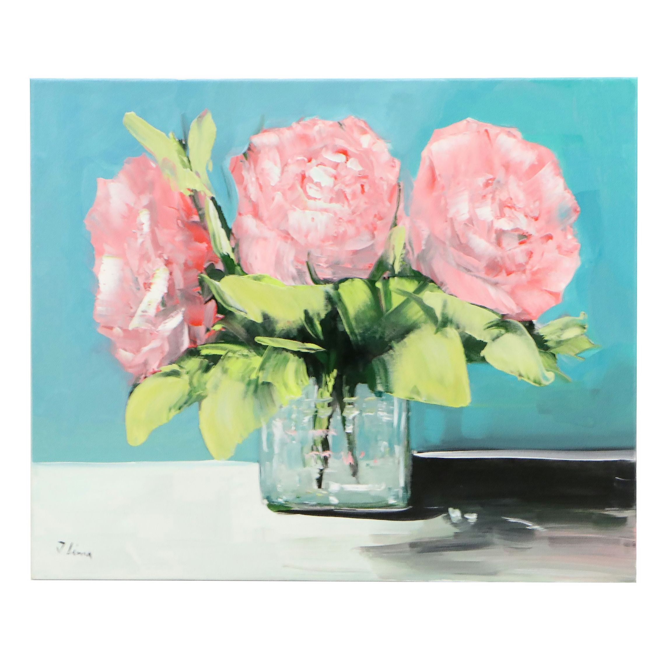 José M. Lima Oil Painting of Flower Arrangement, 2026