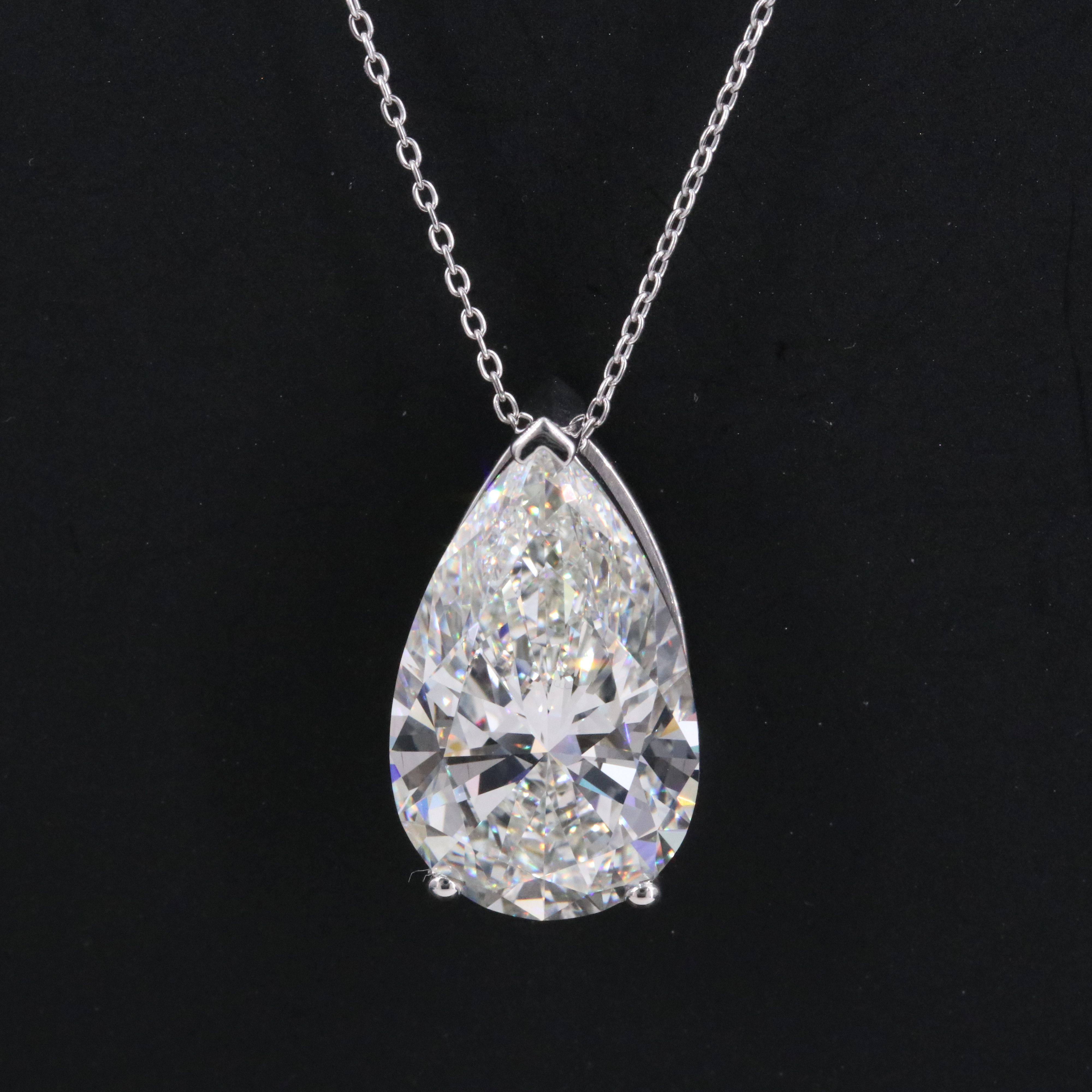14K 10.01 CT Lab Grown Diamond Pendant Necklace with IGI Report