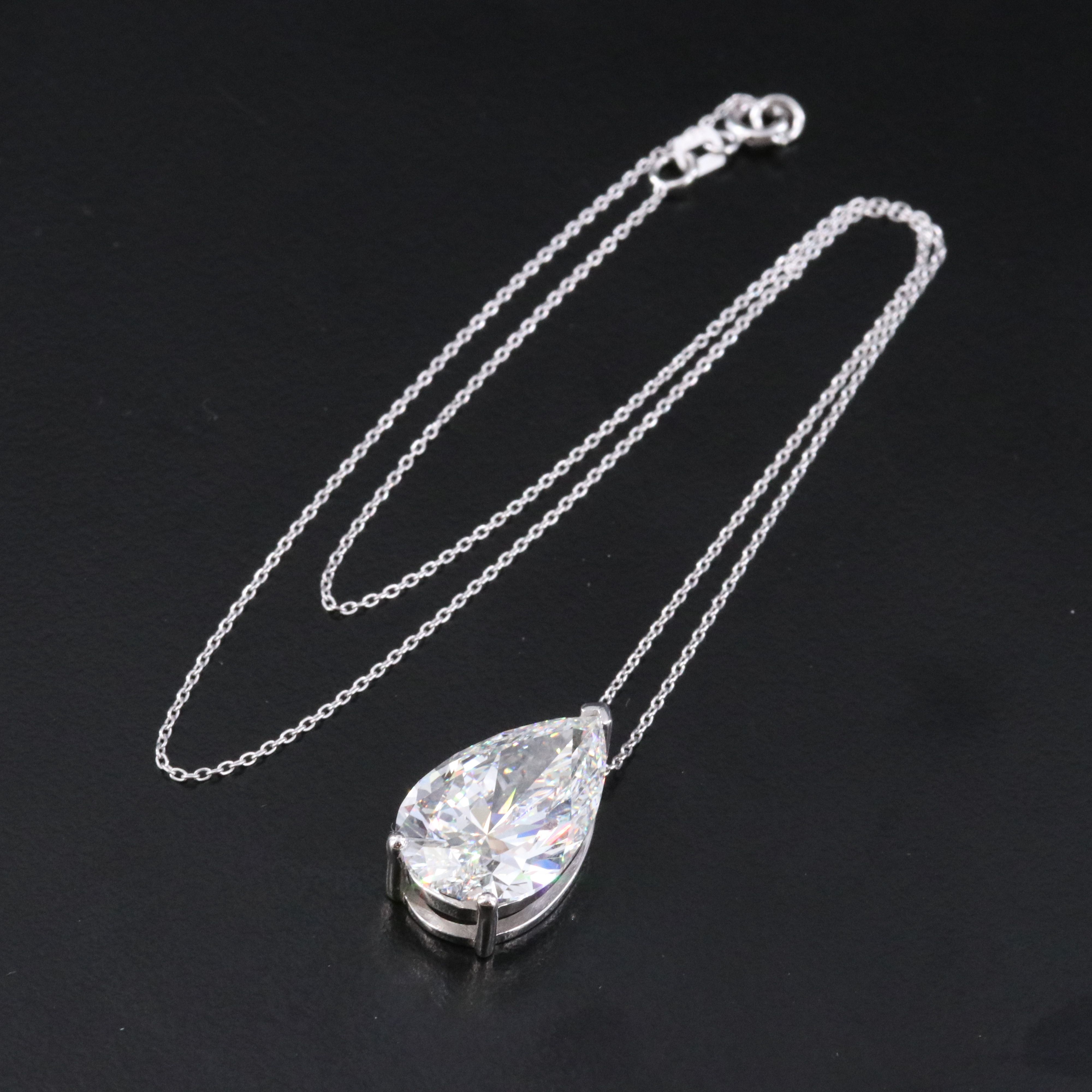 14K 10.01 CT Lab Grown Diamond Pendant Necklace with IGI Report