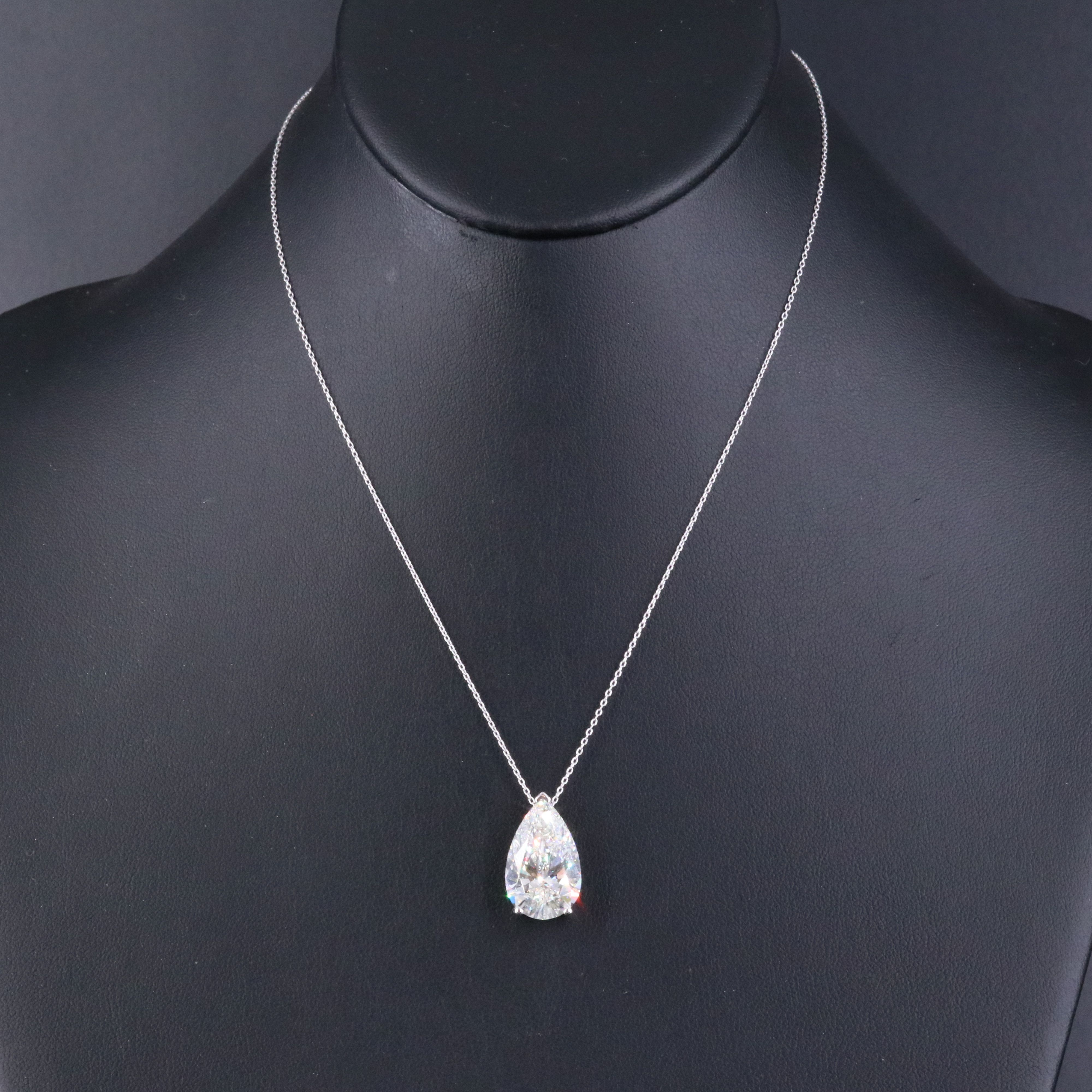 14K 10.01 CT Lab Grown Diamond Pendant Necklace with IGI Report