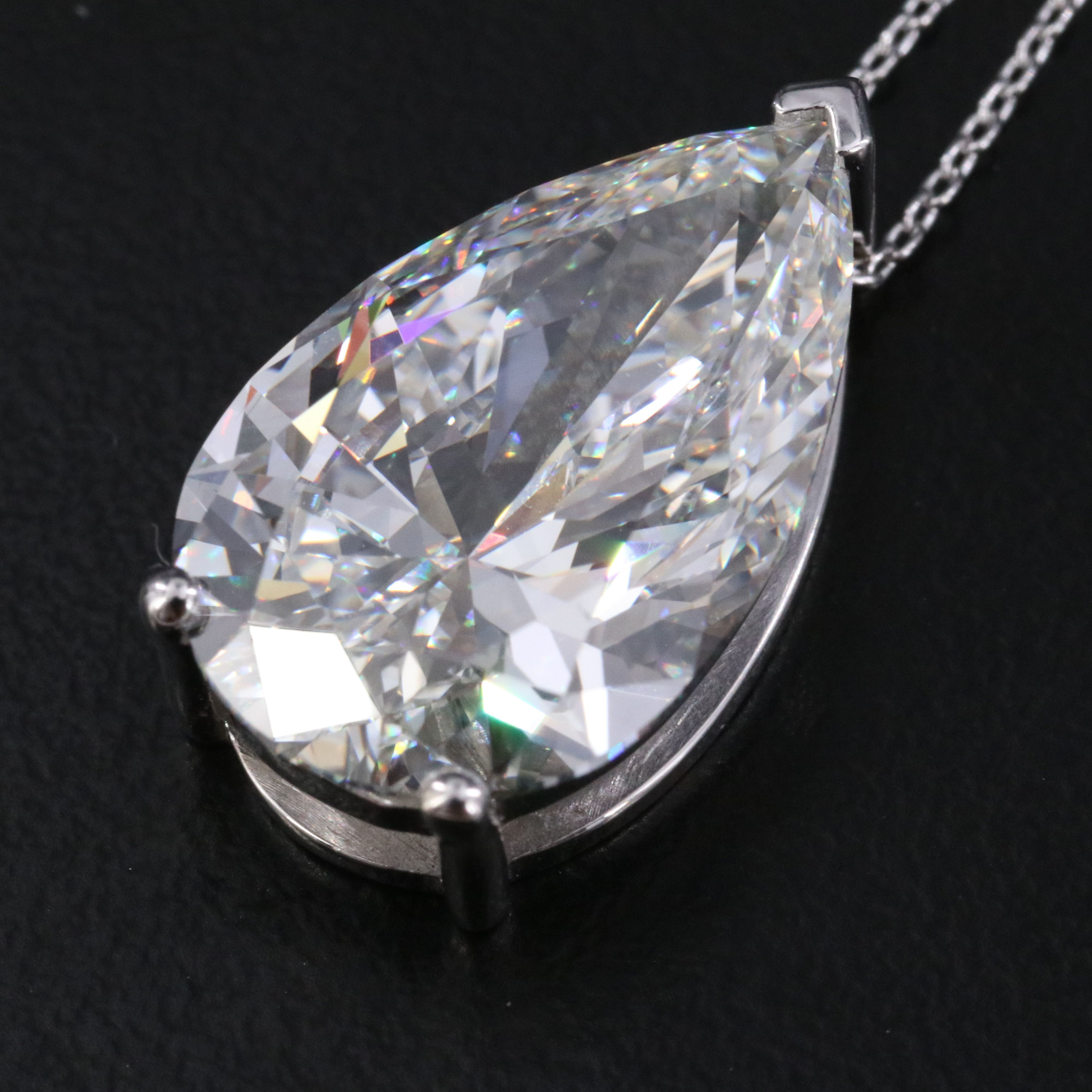 14K 10.01 CT Lab Grown Diamond Pendant Necklace with IGI Report