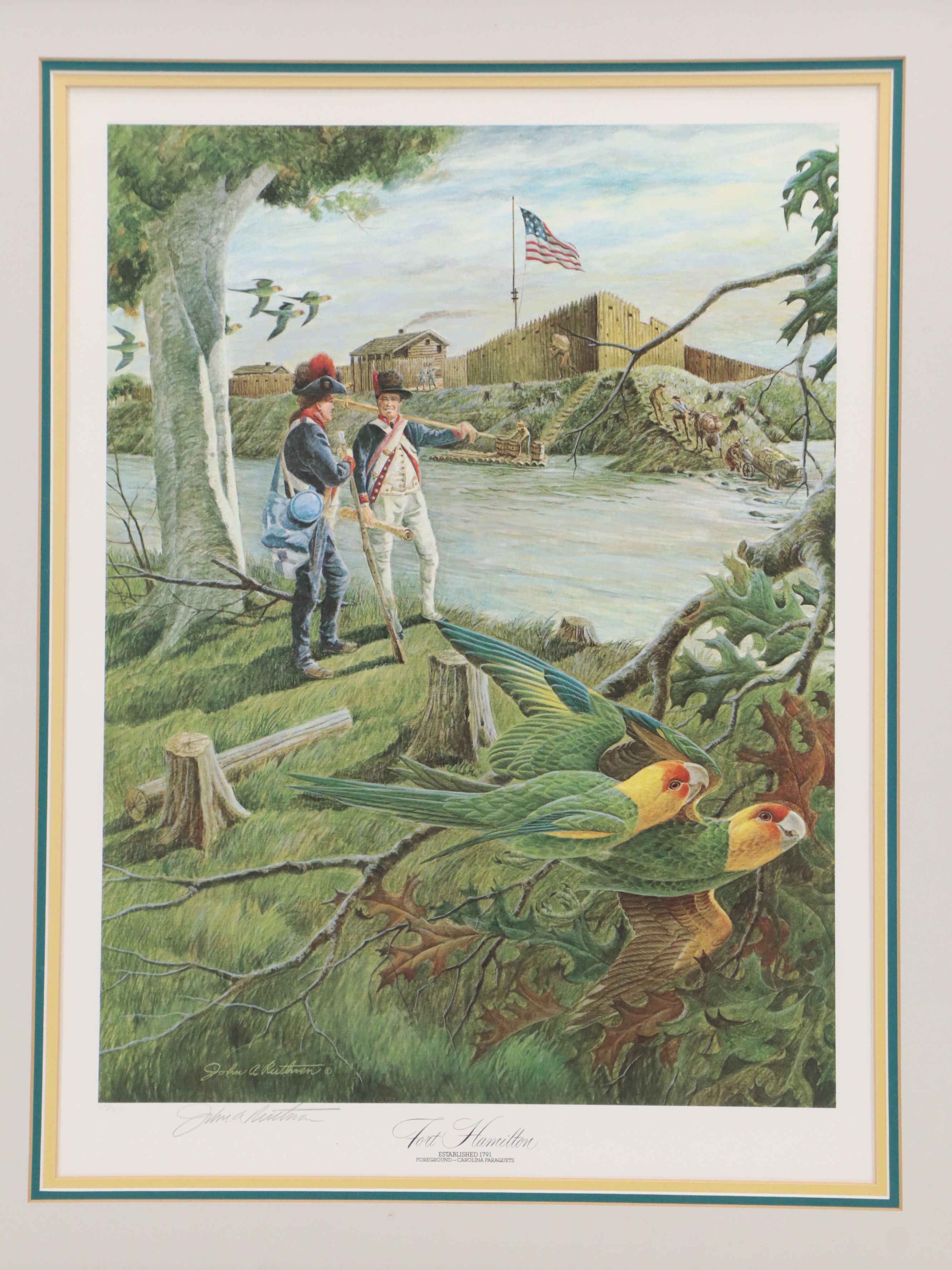 John A. Ruthven Offset Lithograph "Fort Hamilton"