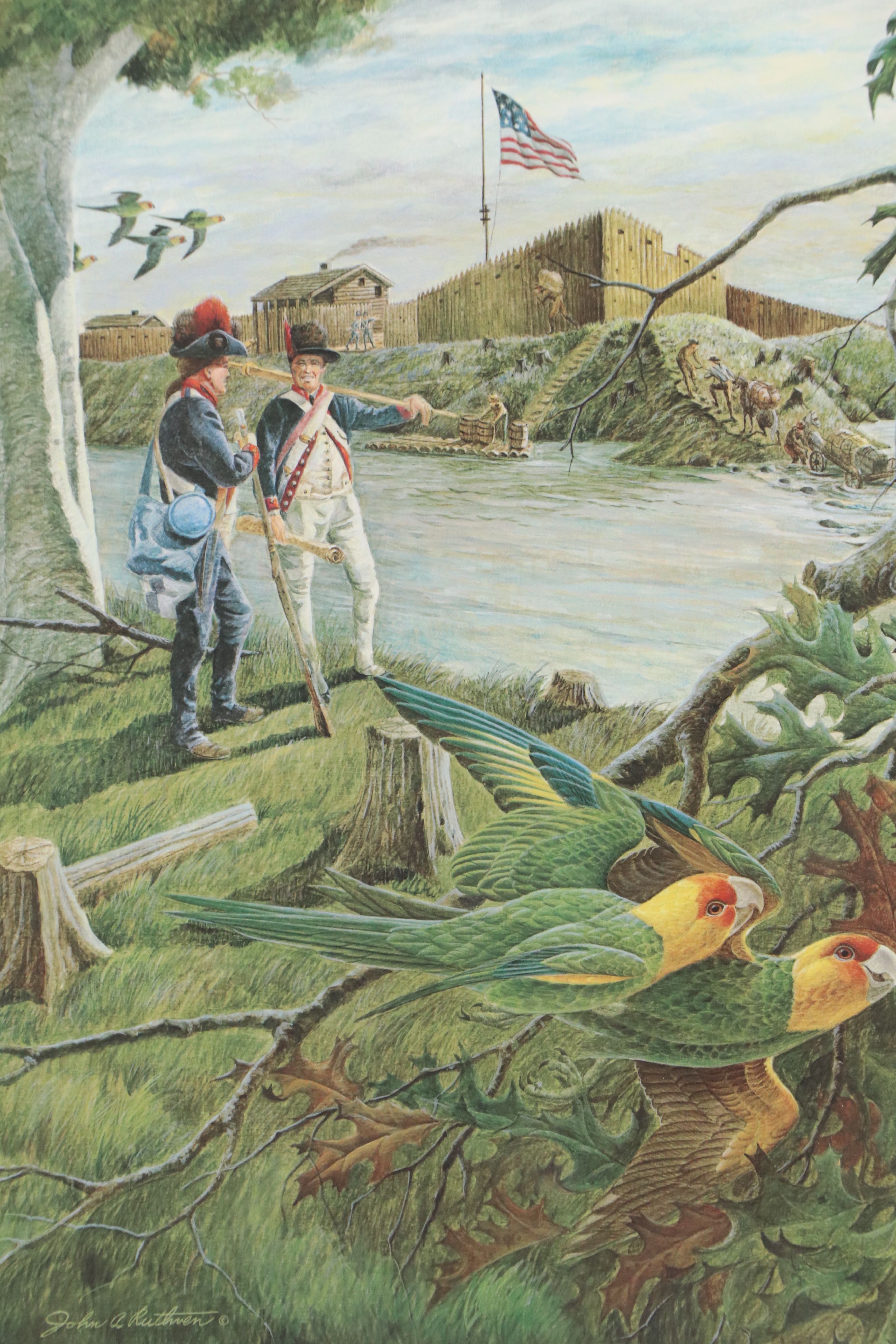 John A. Ruthven Offset Lithograph "Fort Hamilton"