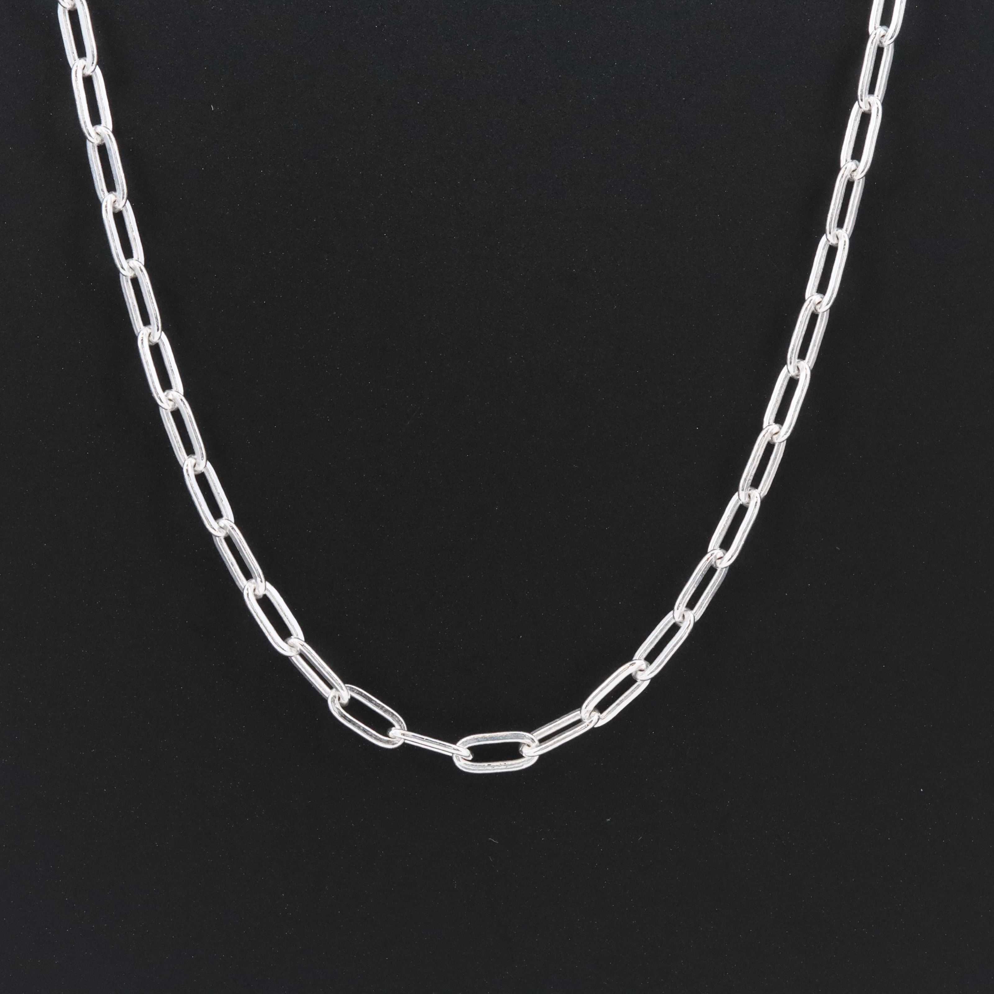 Italian Sterling Paper Clip Chain Necklace