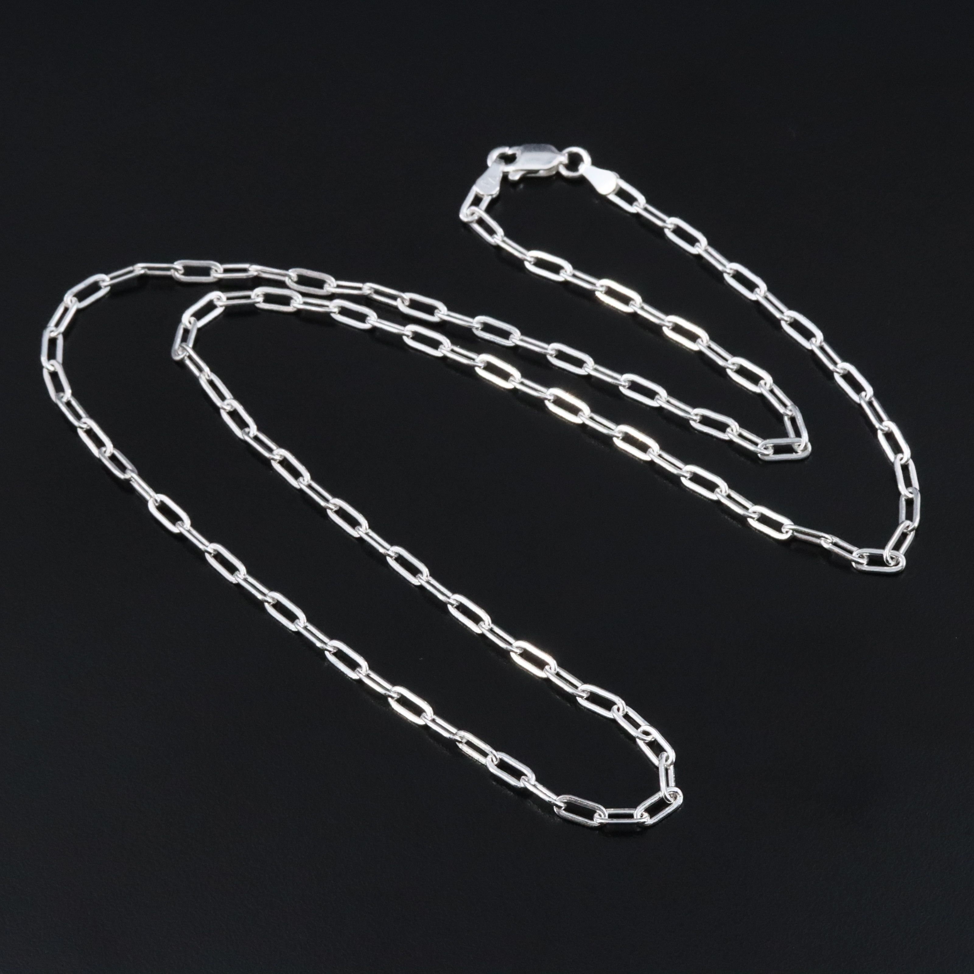 Italian Sterling Paper Clip Chain Necklace