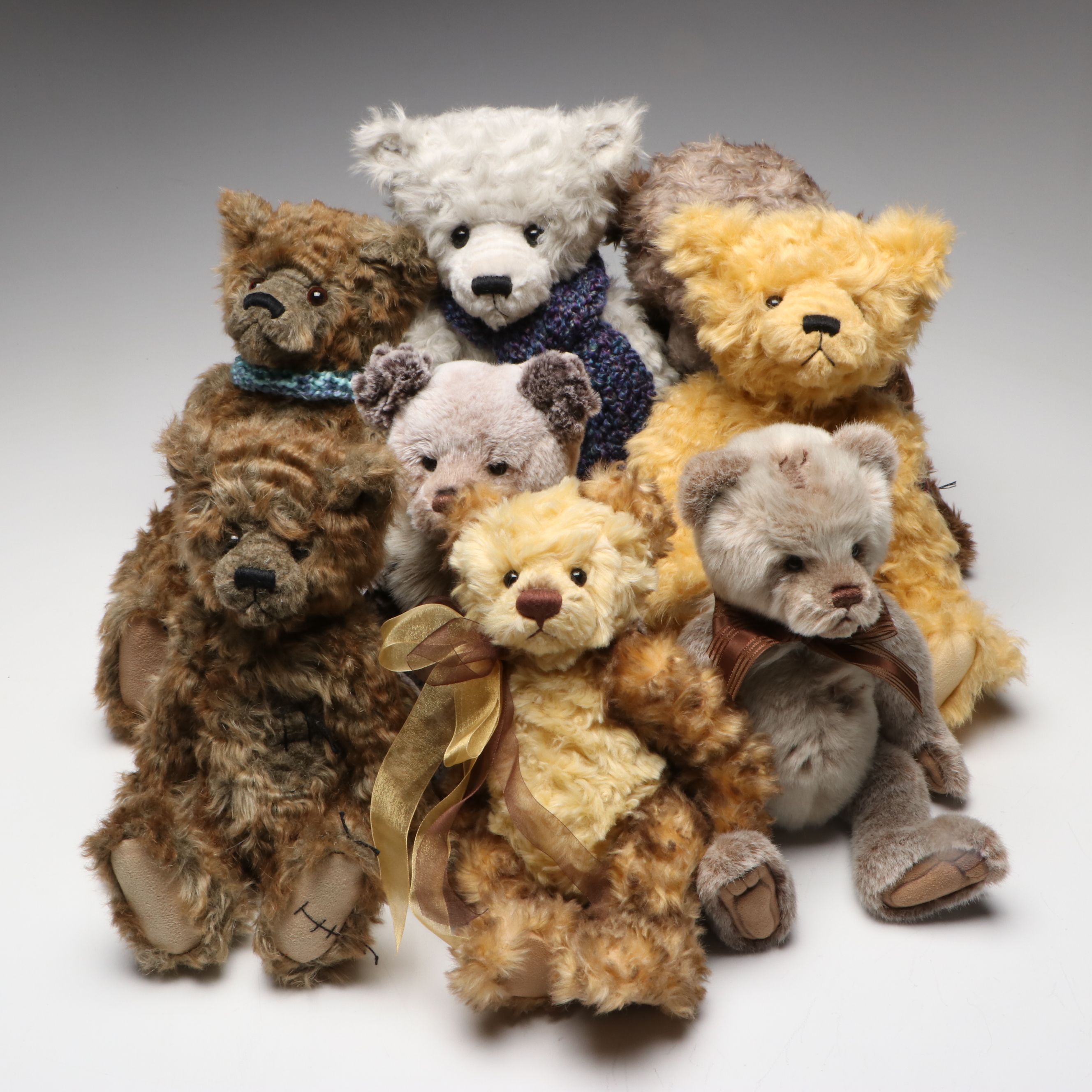Charlie Bears "Padmin," "Heartfelt," "Margot" with More Jointed Teddy Bears