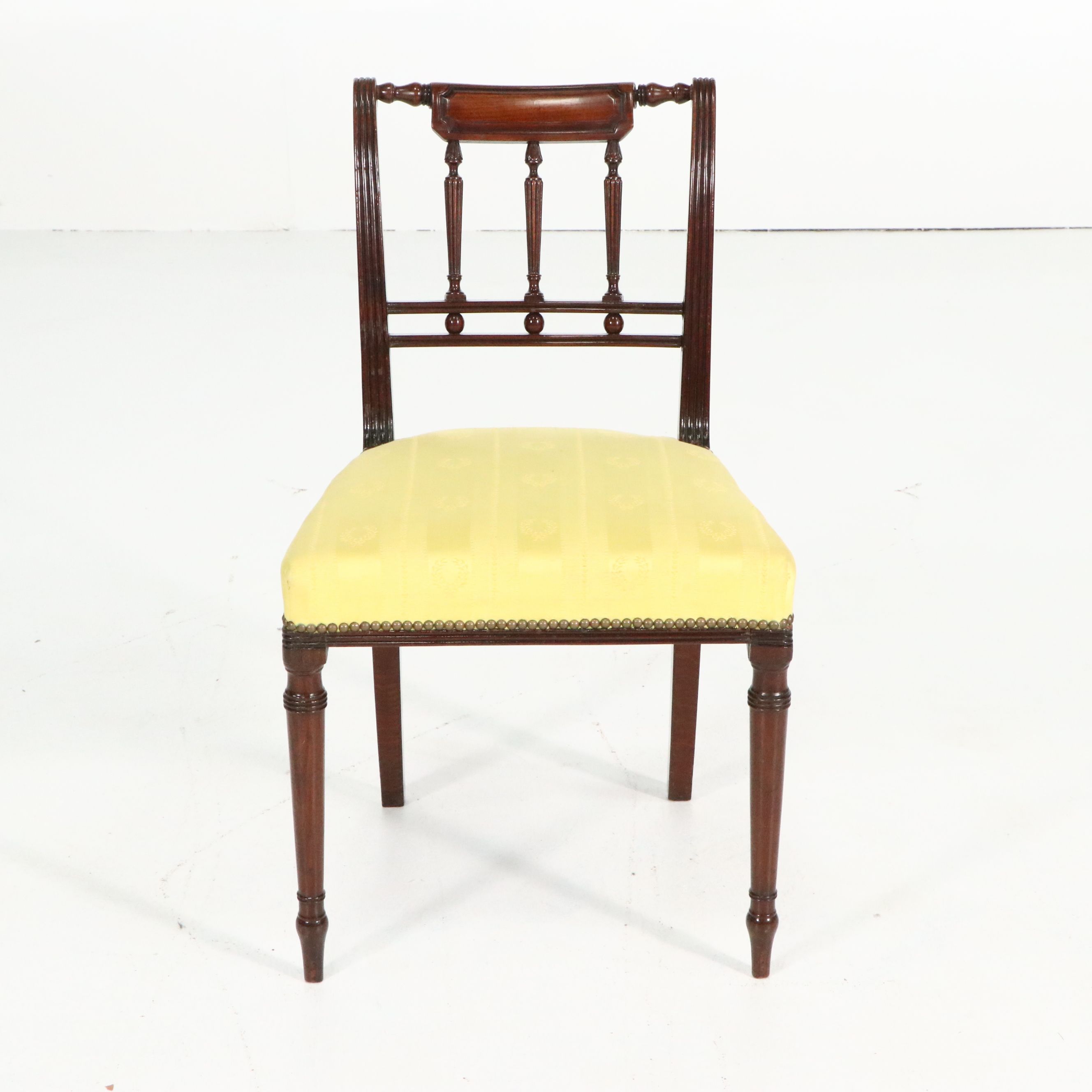 Set of Six Sheraton Style Mahogany Dining Chairs