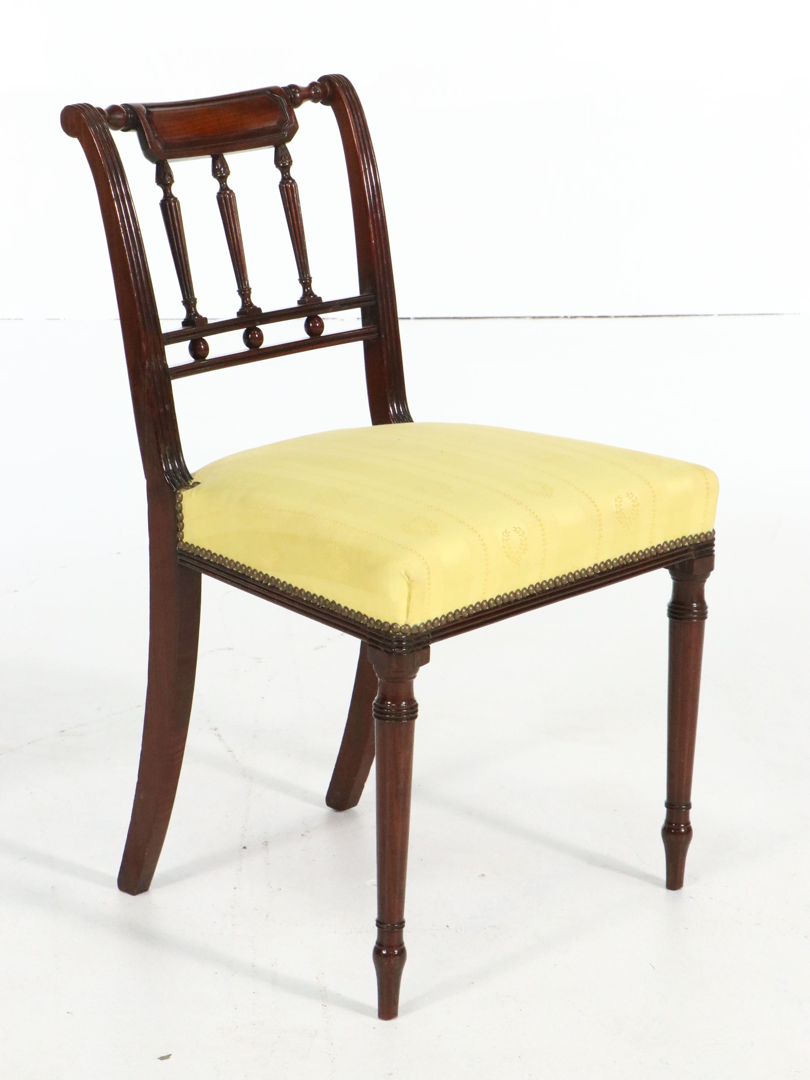 Set of Six Sheraton Style Mahogany Dining Chairs