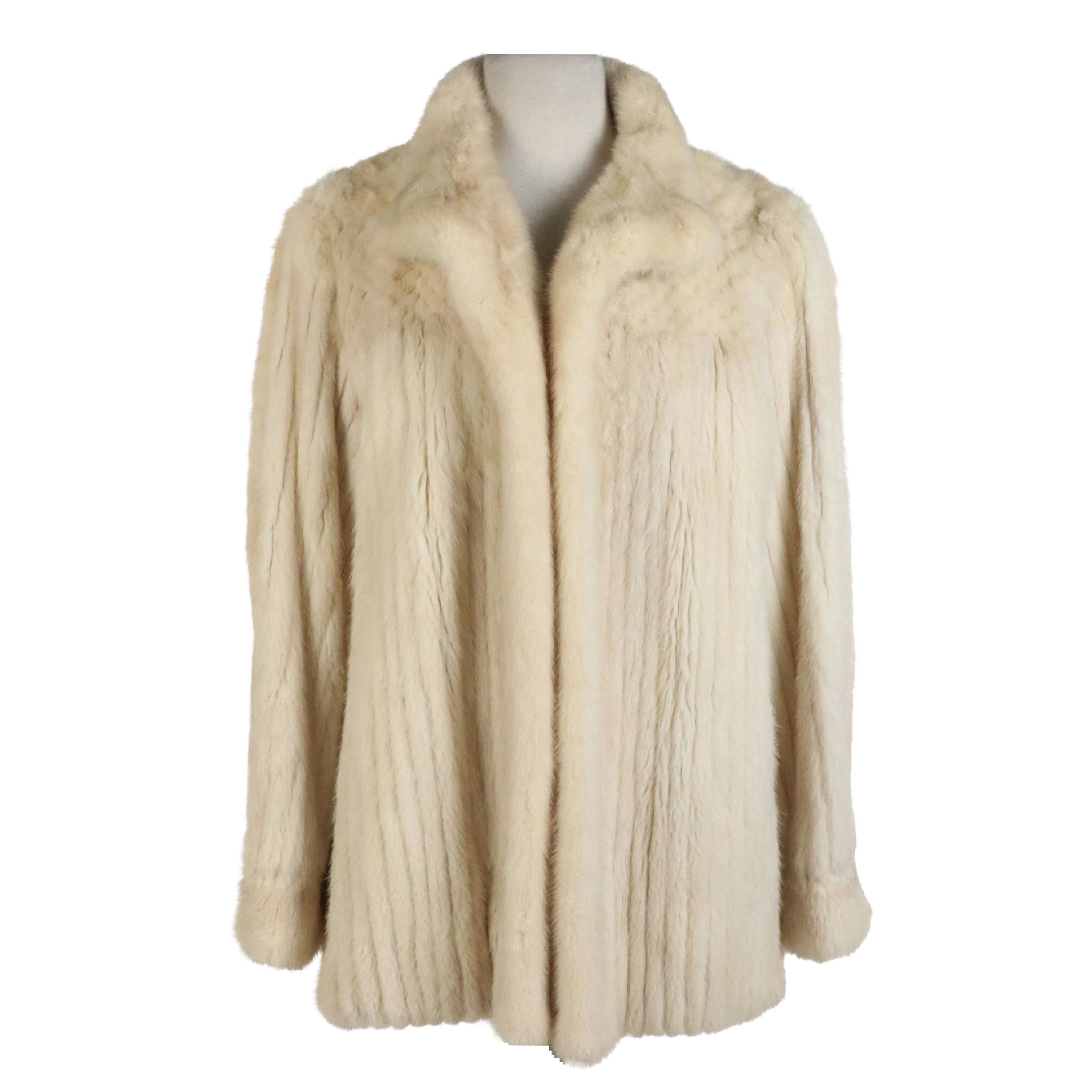 Nigbor Furs Cream Colored Mink Fur Coat