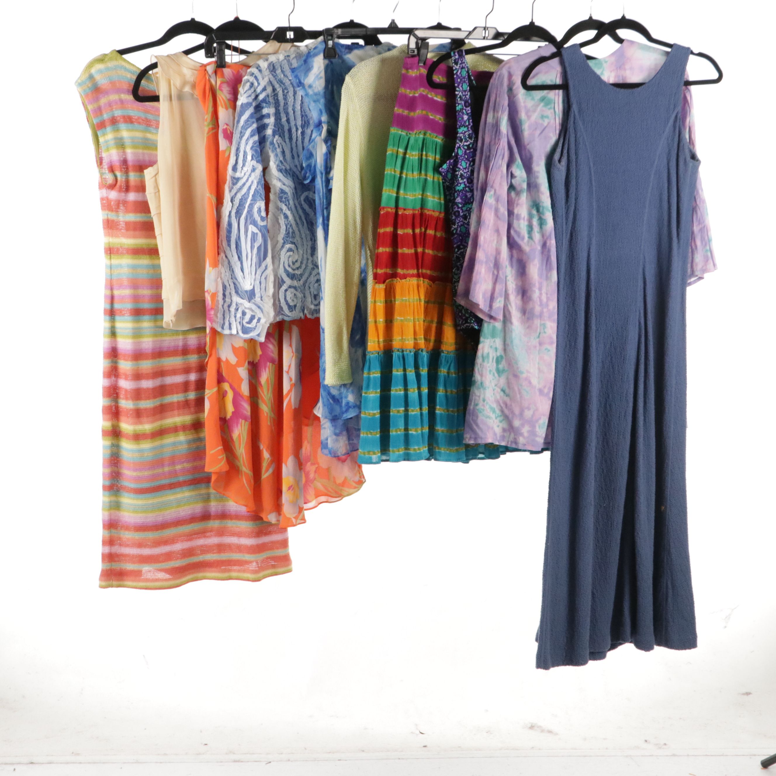 Lauren Ralph Lauren Multicolored Silk/Linen Midi Dress, Silk Midi Skirts & More