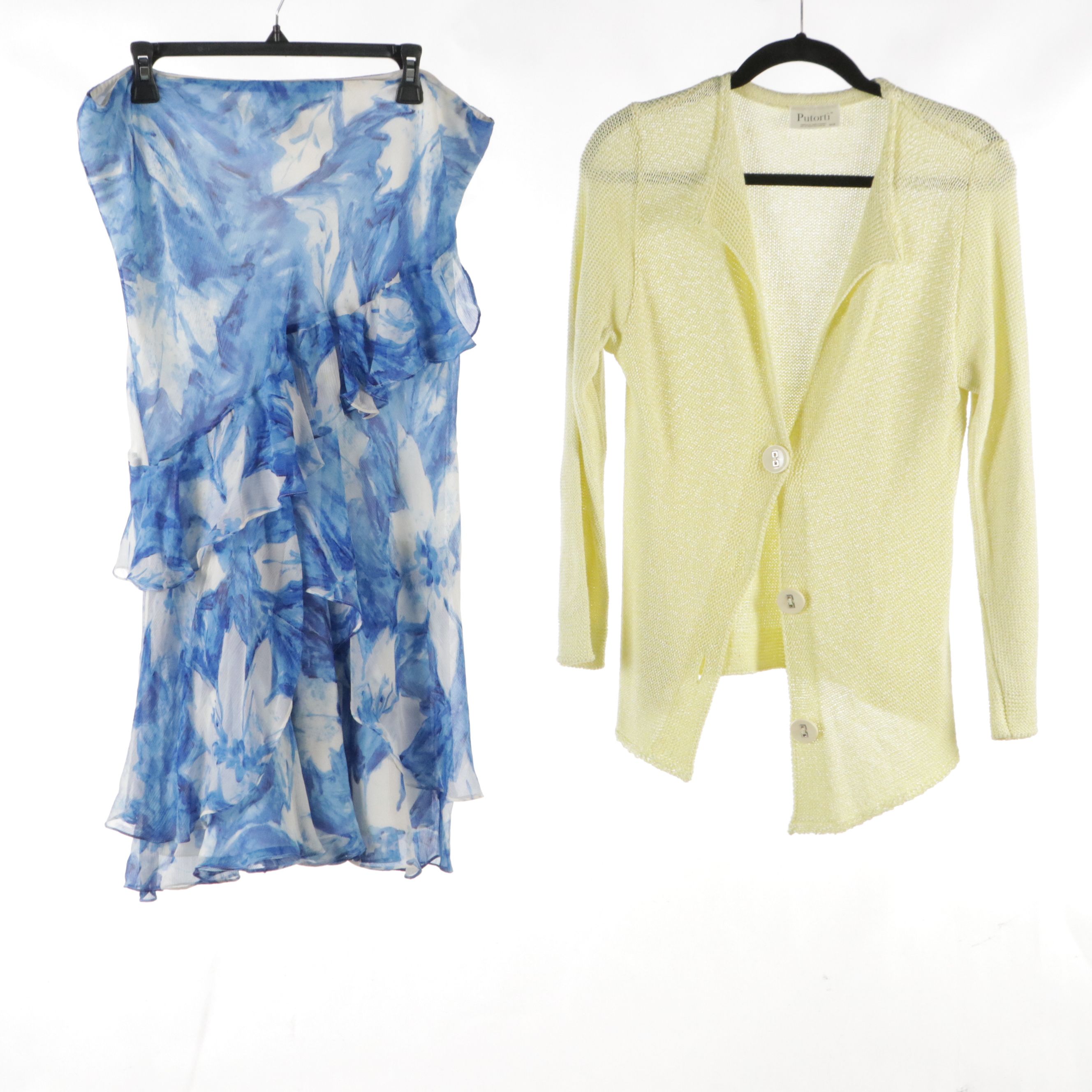 Lauren Ralph Lauren Multicolored Silk/Linen Midi Dress, Silk Midi Skirts & More