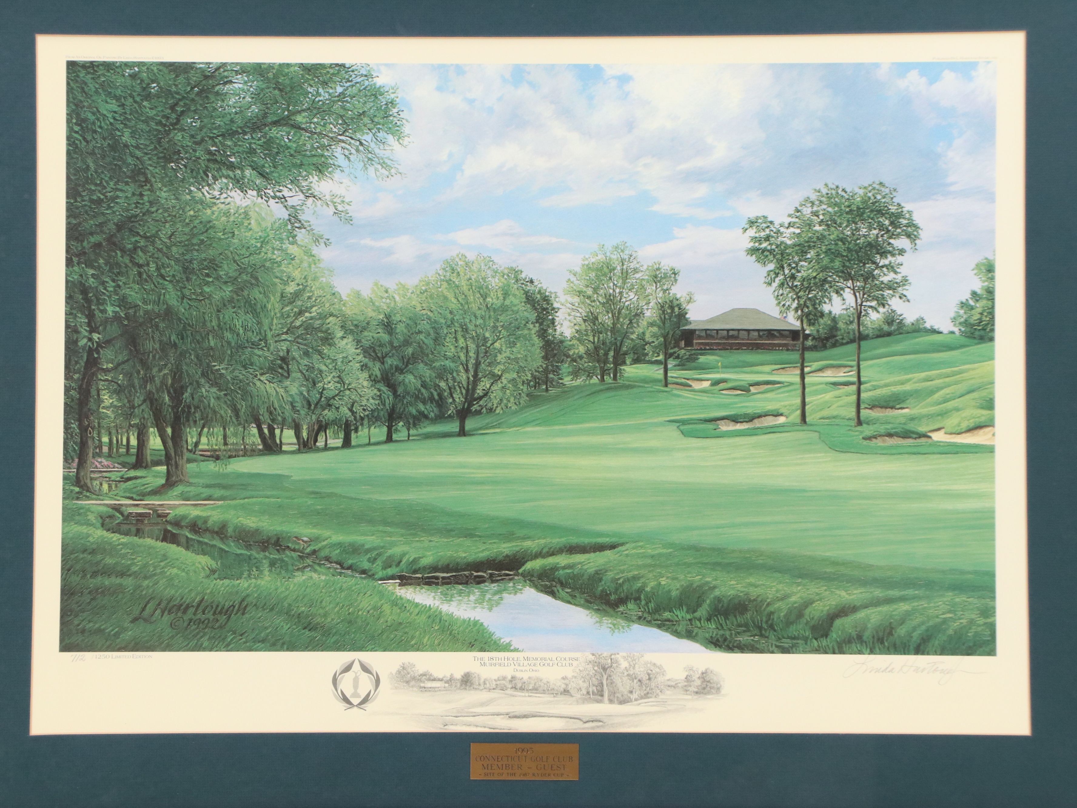 Linda Hartough Offset Lithograph "The 18th Hole, Memorial Course..."