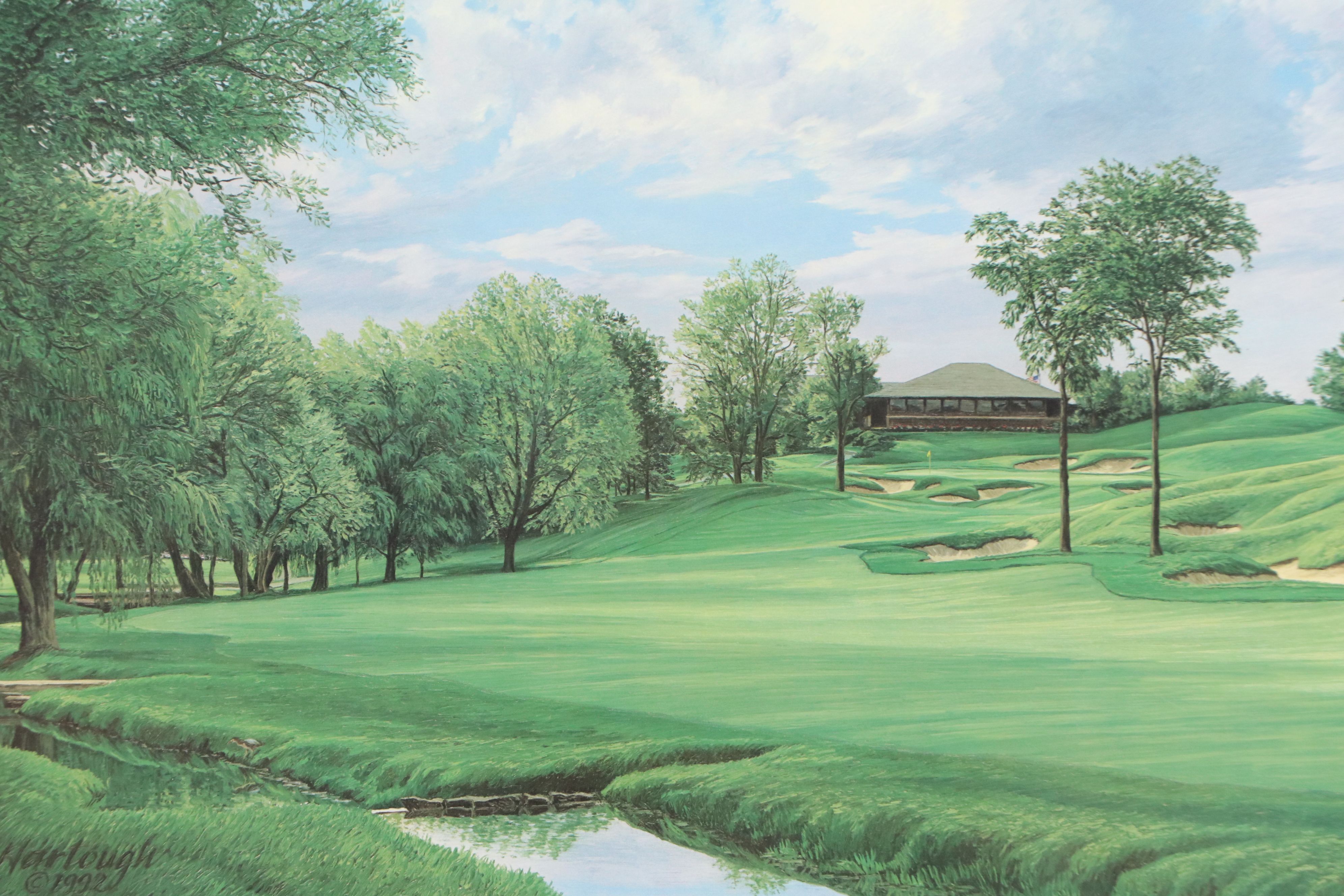 Linda Hartough Offset Lithograph "The 18th Hole, Memorial Course..."