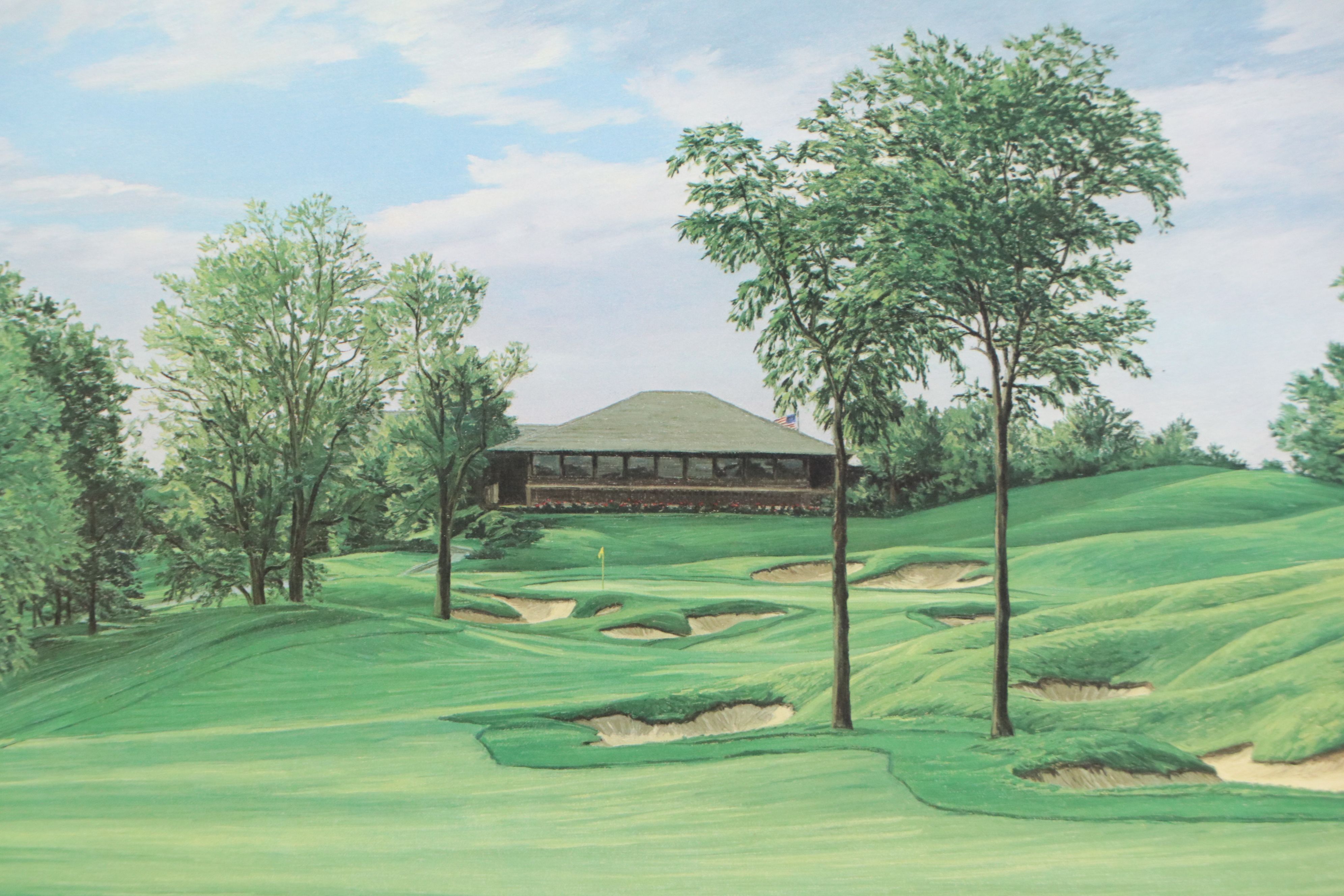 Linda Hartough Offset Lithograph "The 18th Hole, Memorial Course..."