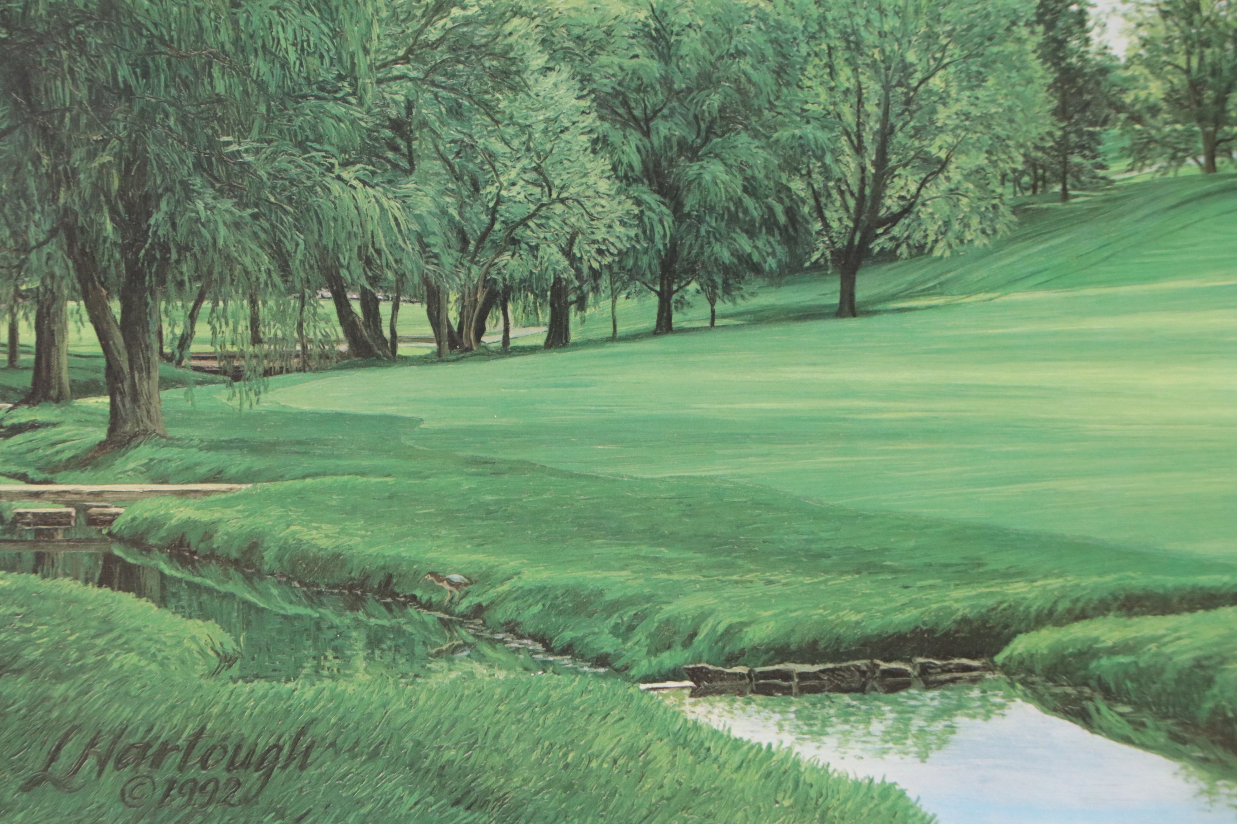 Linda Hartough Offset Lithograph "The 18th Hole, Memorial Course..."