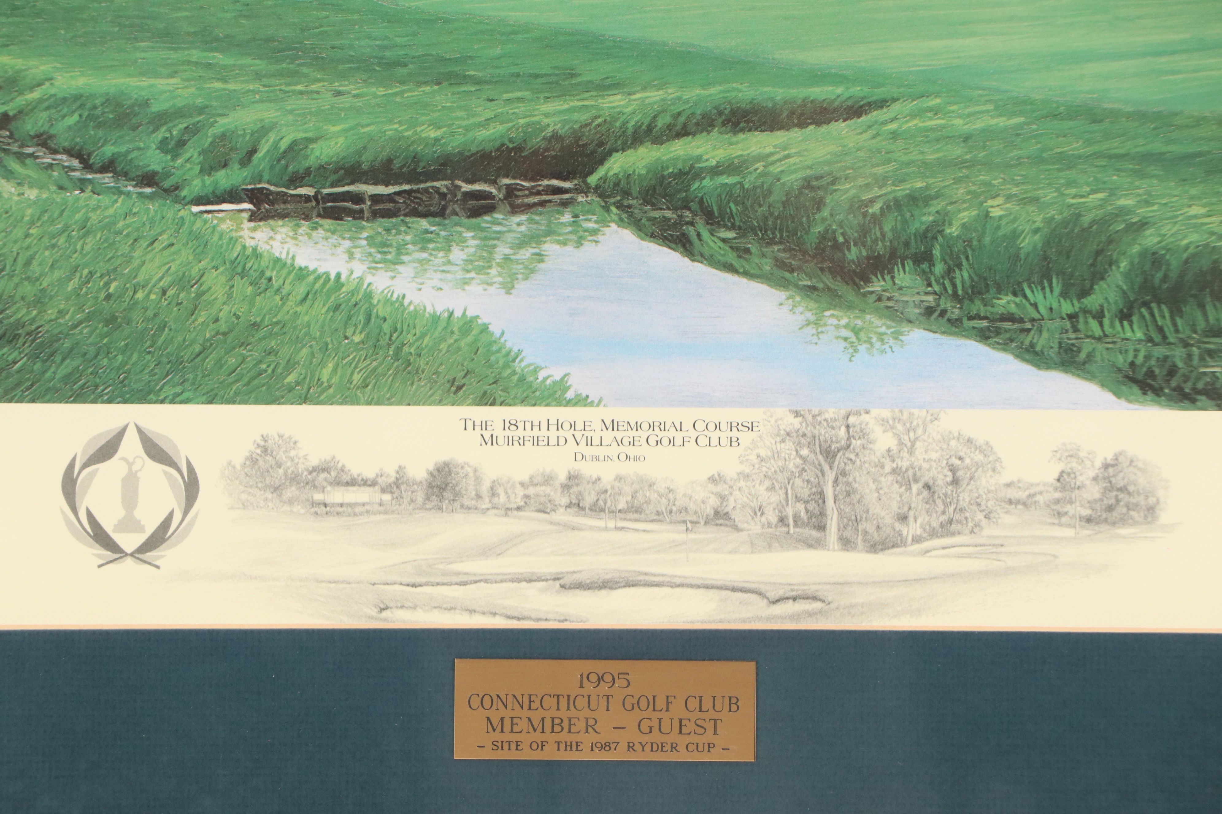 Linda Hartough Offset Lithograph "The 18th Hole, Memorial Course..."