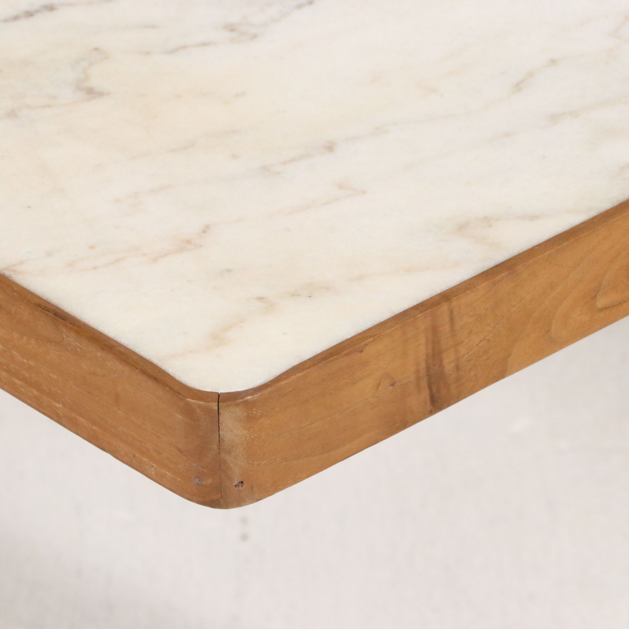 Organic Modernism "Saba" Teak and Marble Coffee Table, 21st Century