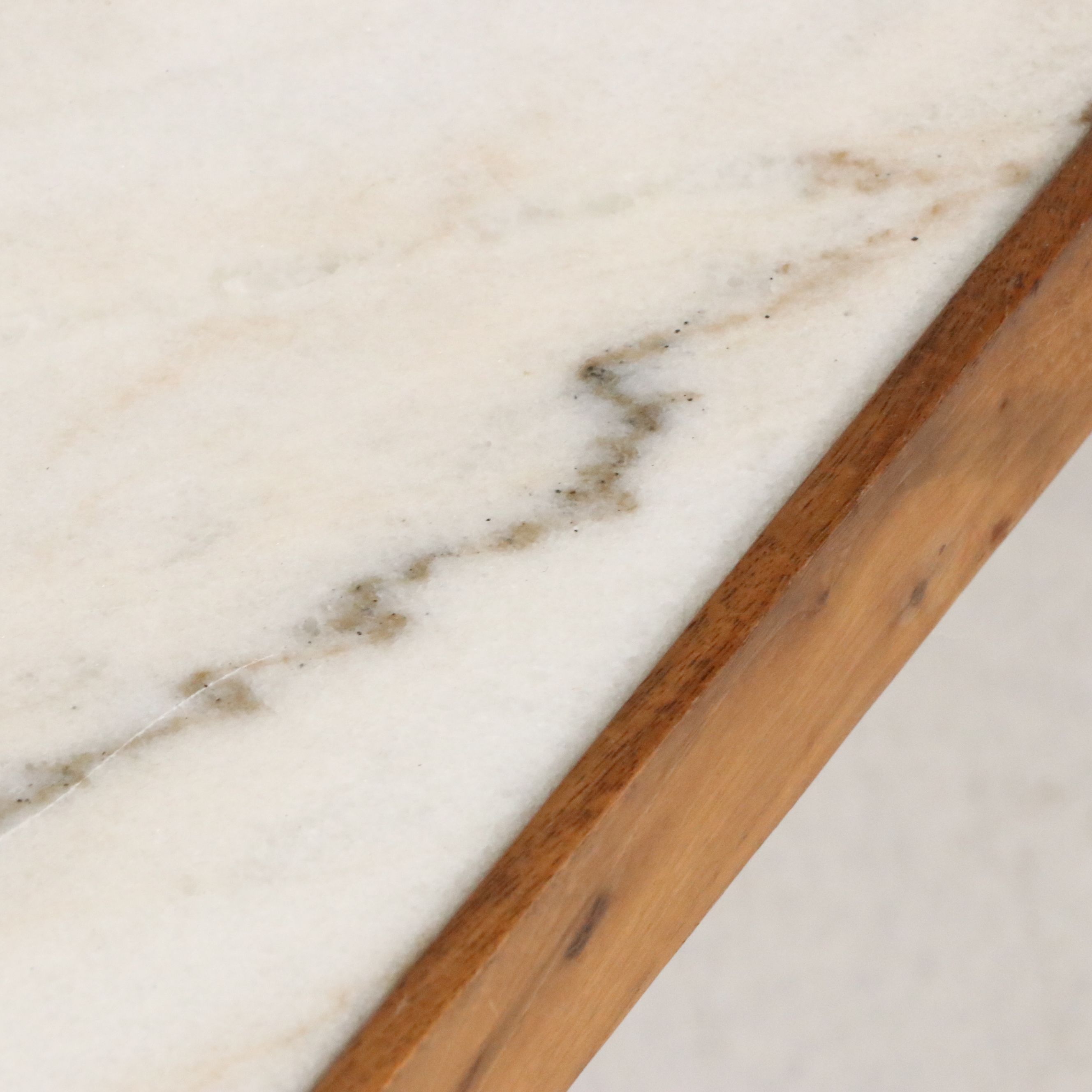 Organic Modernism "Saba" Teak and Marble Coffee Table, 21st Century