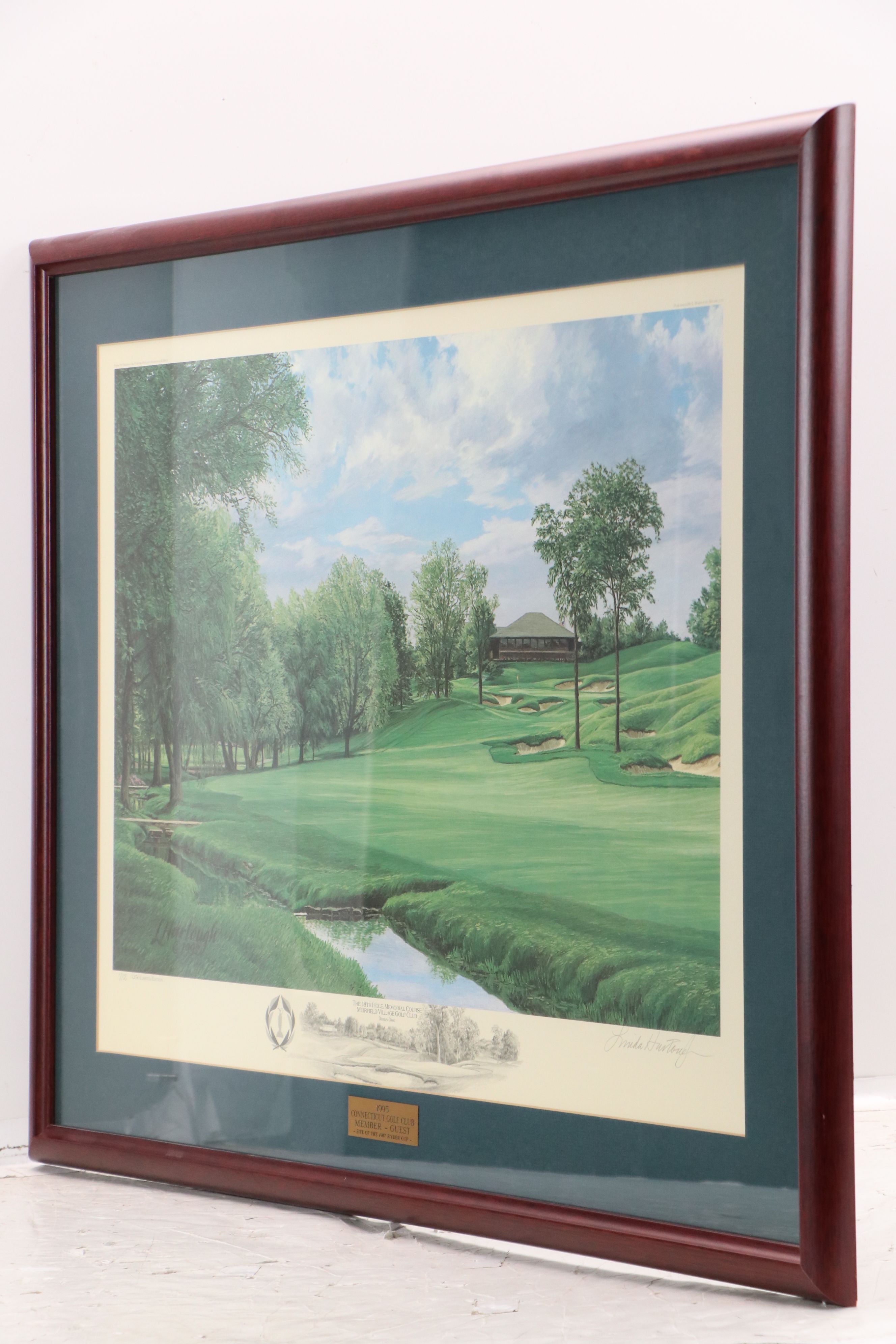 Linda Hartough Offset Lithograph "The 18th Hole, Memorial Course..."