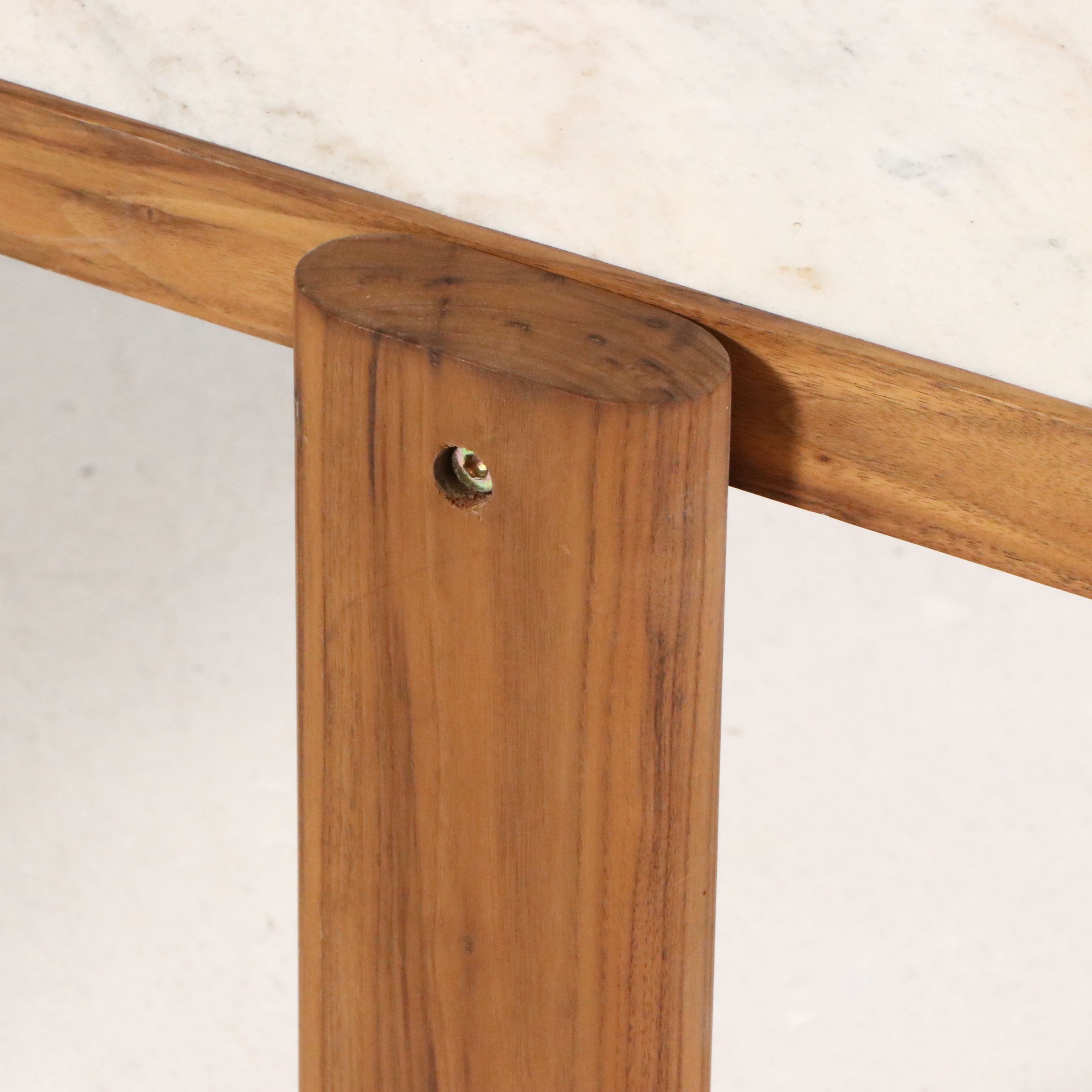 Organic Modernism "Saba" Teak and Marble Coffee Table, 21st Century