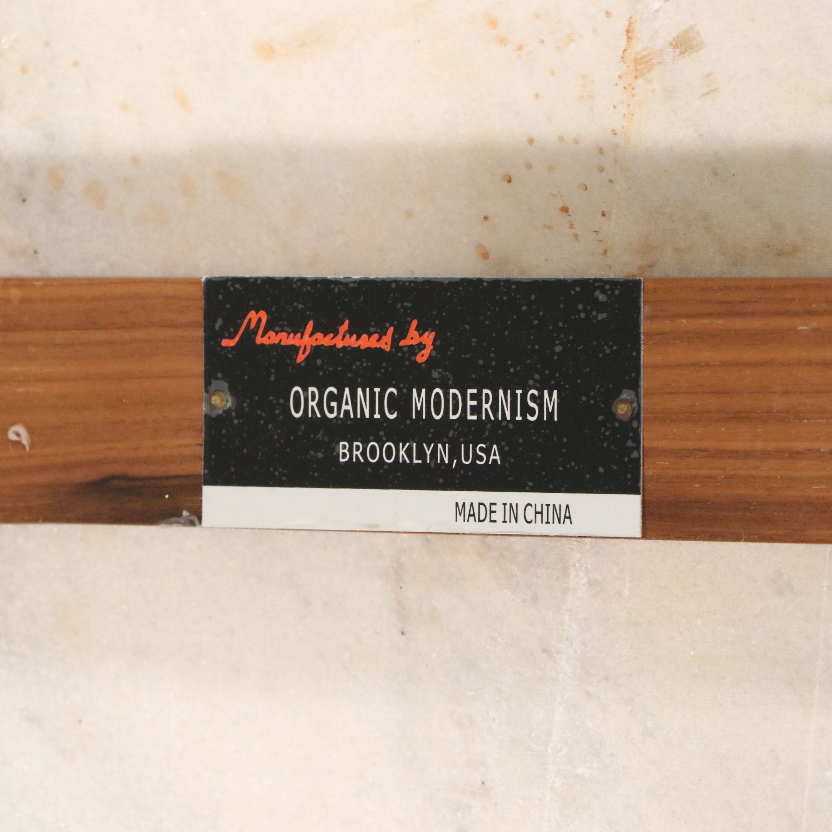 Organic Modernism "Saba" Teak and Marble Coffee Table, 21st Century