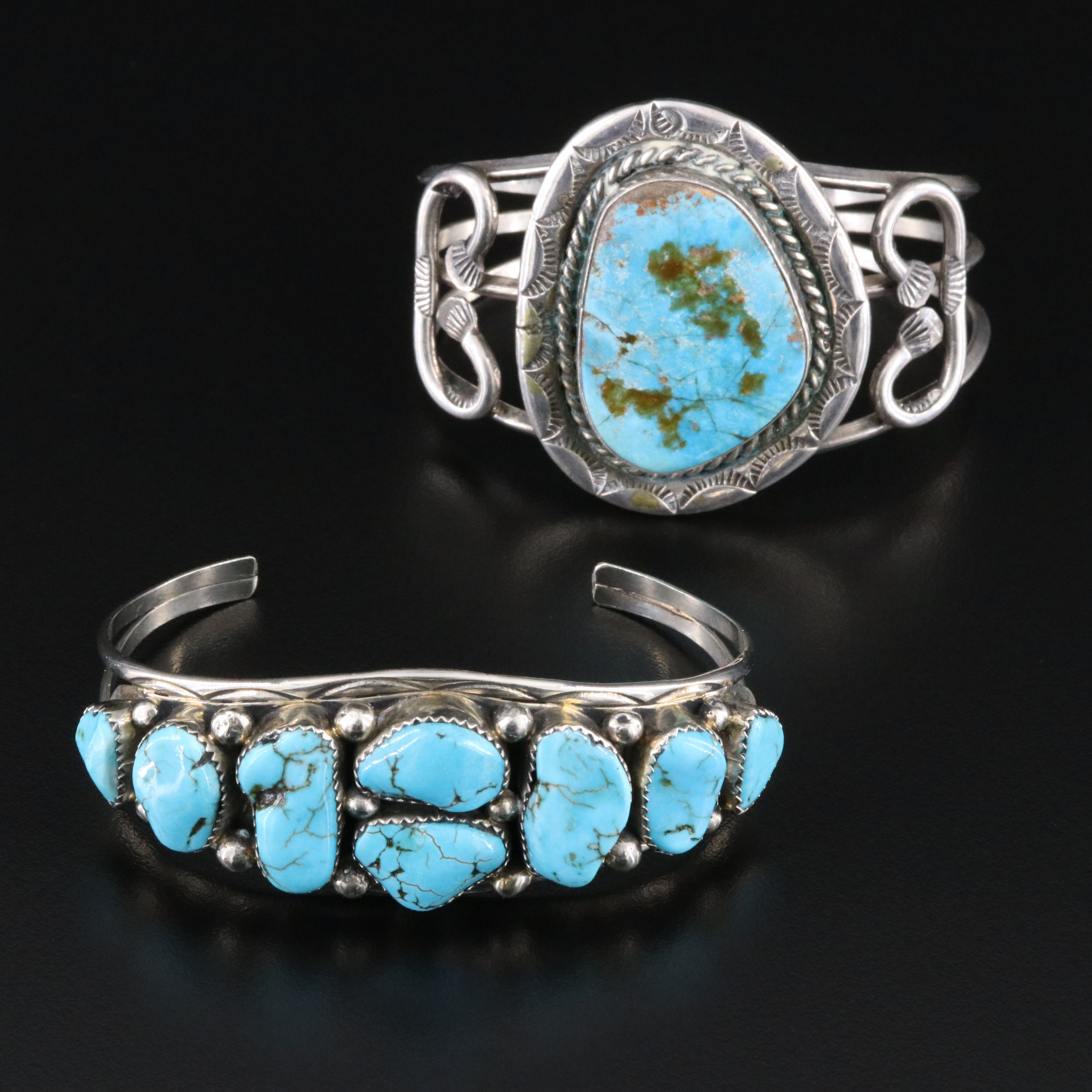 Turquoise Cuff Bracelets Featuring Navajo Laura T Dabbs & Sons