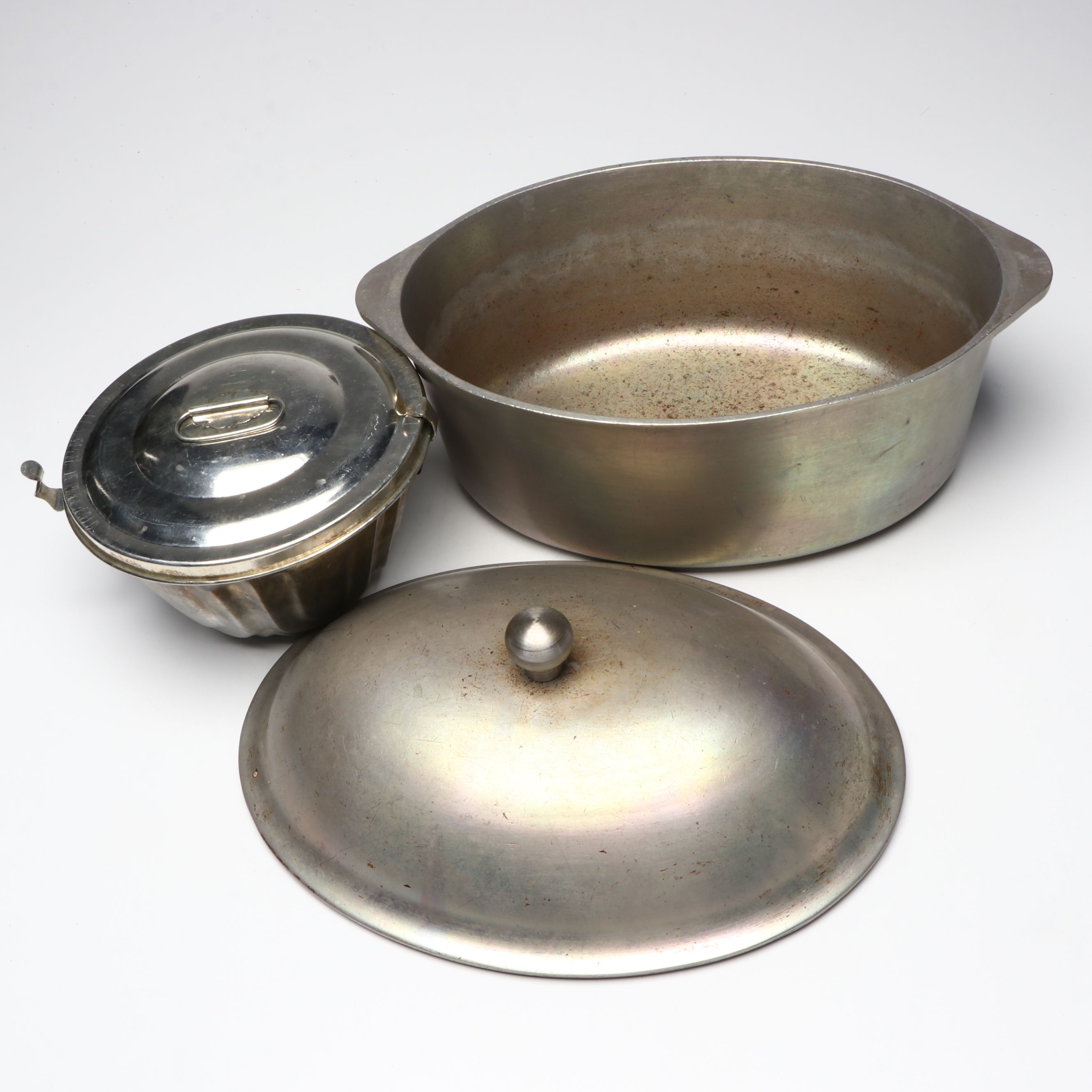 Antique Style German Wax Mold with Pots and Pans, Other Kitchen Gadgets