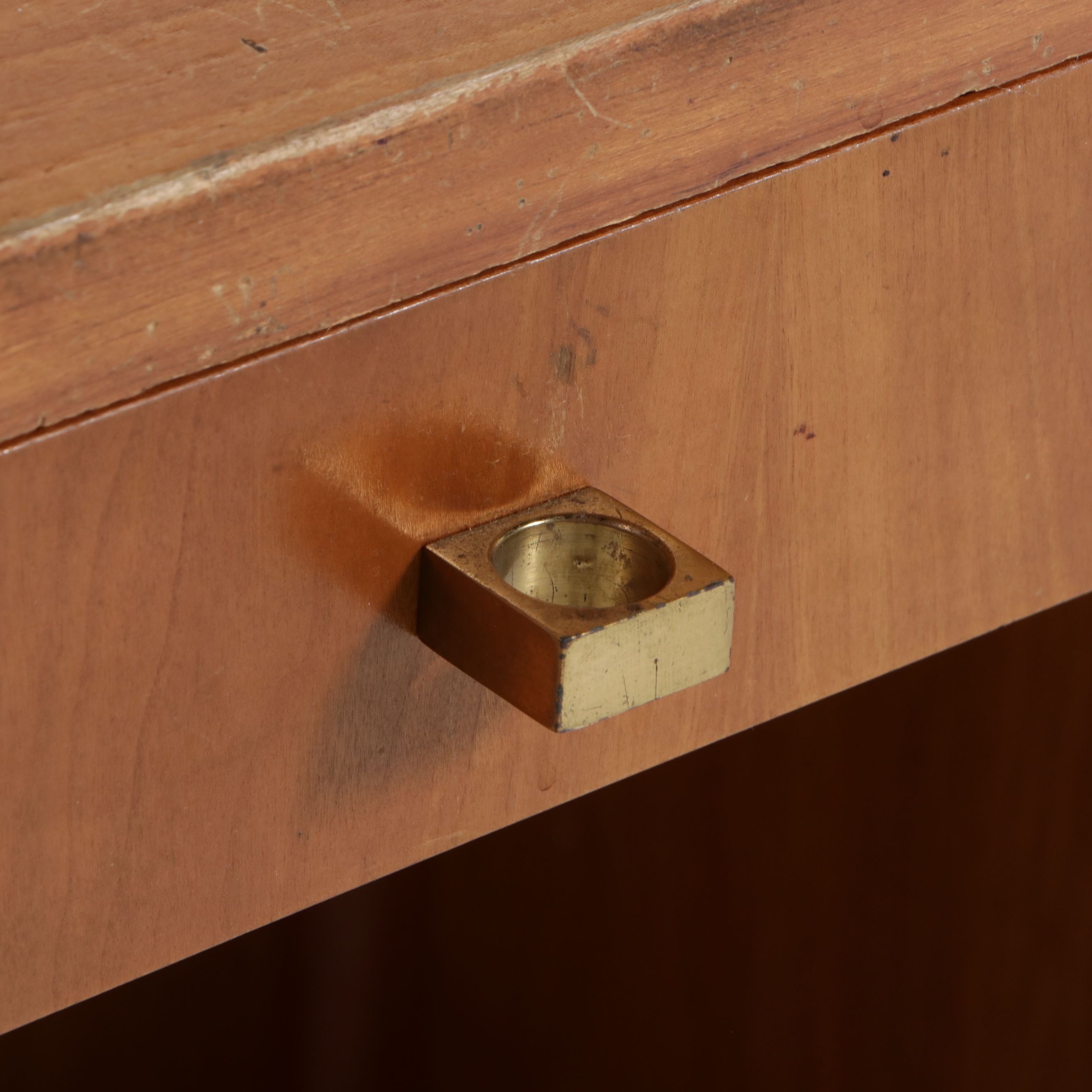Mid Century Modern Walnut Veneer Executive Desk, Mid-20th Century