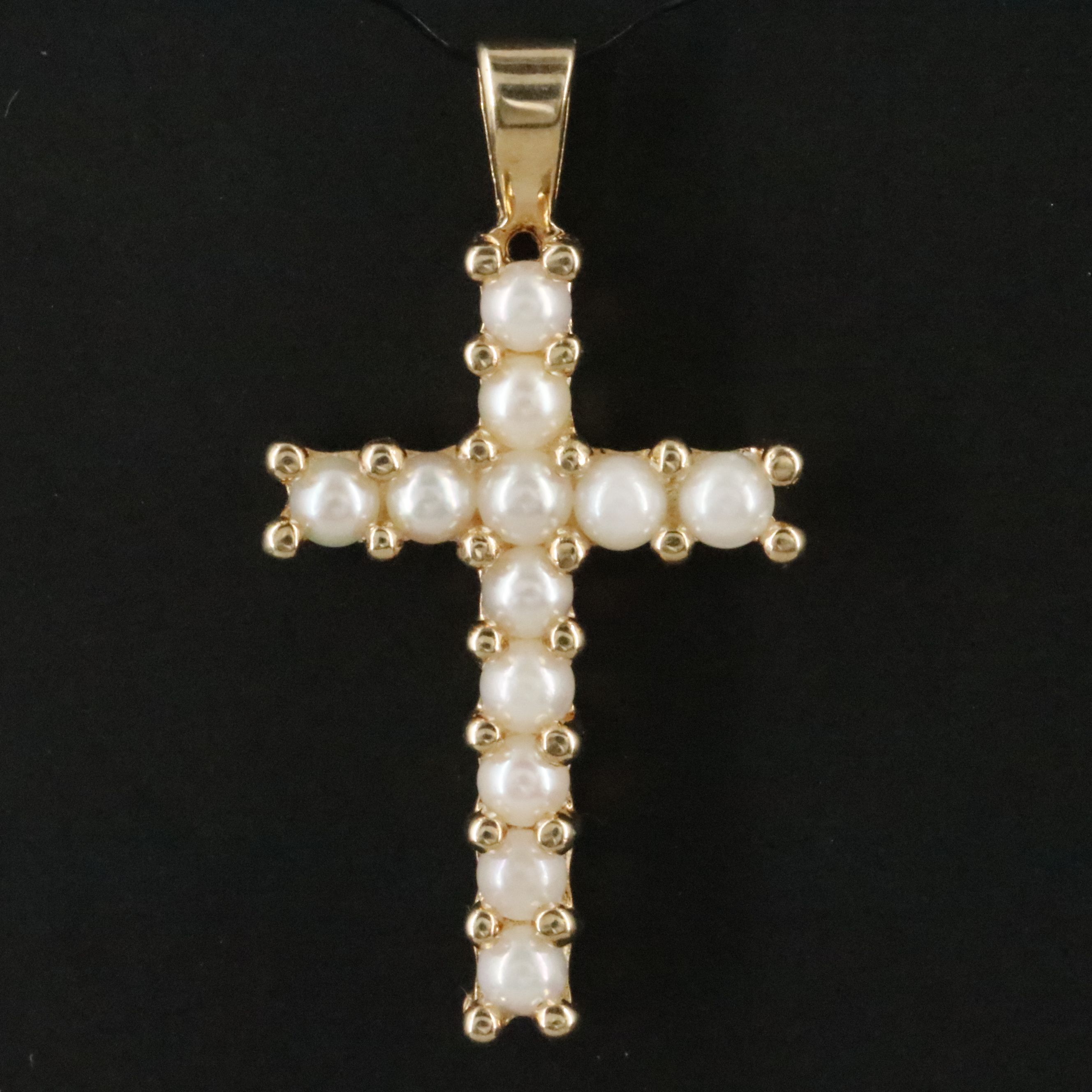 Shiman Mfg. Co. 14K Pearl Cross Pendant