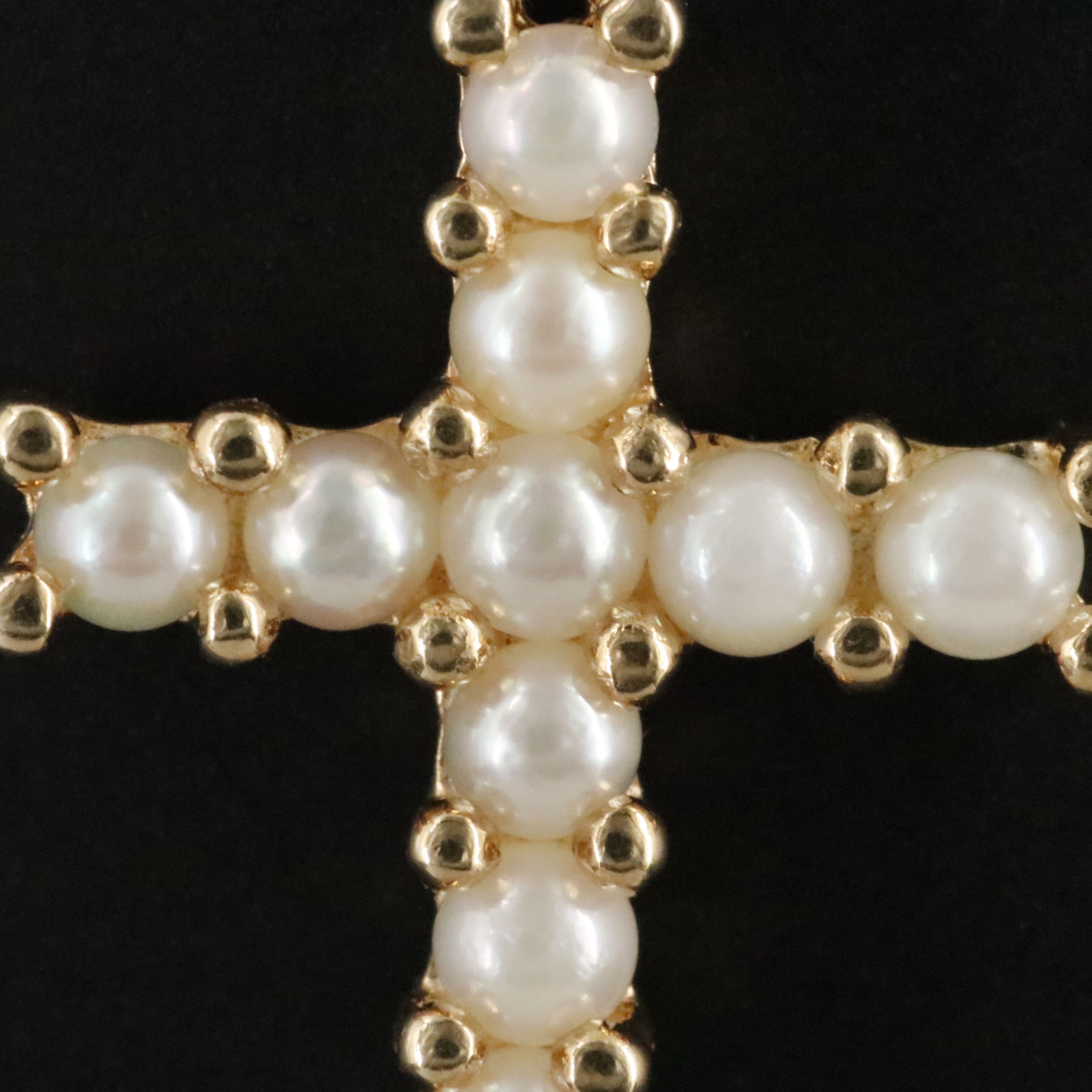 Shiman Mfg. Co. 14K Pearl Cross Pendant
