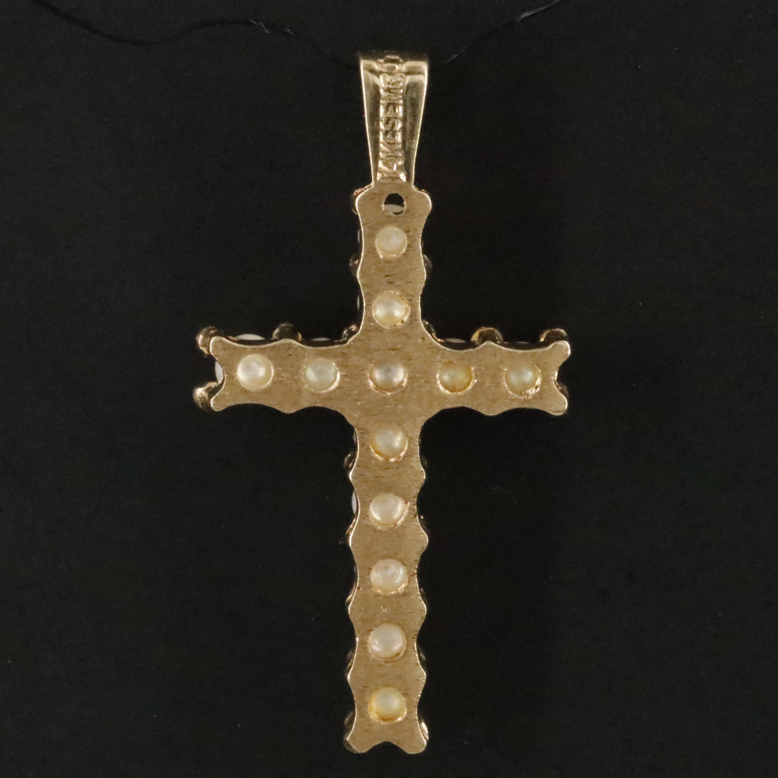 Shiman Mfg. Co. 14K Pearl Cross Pendant