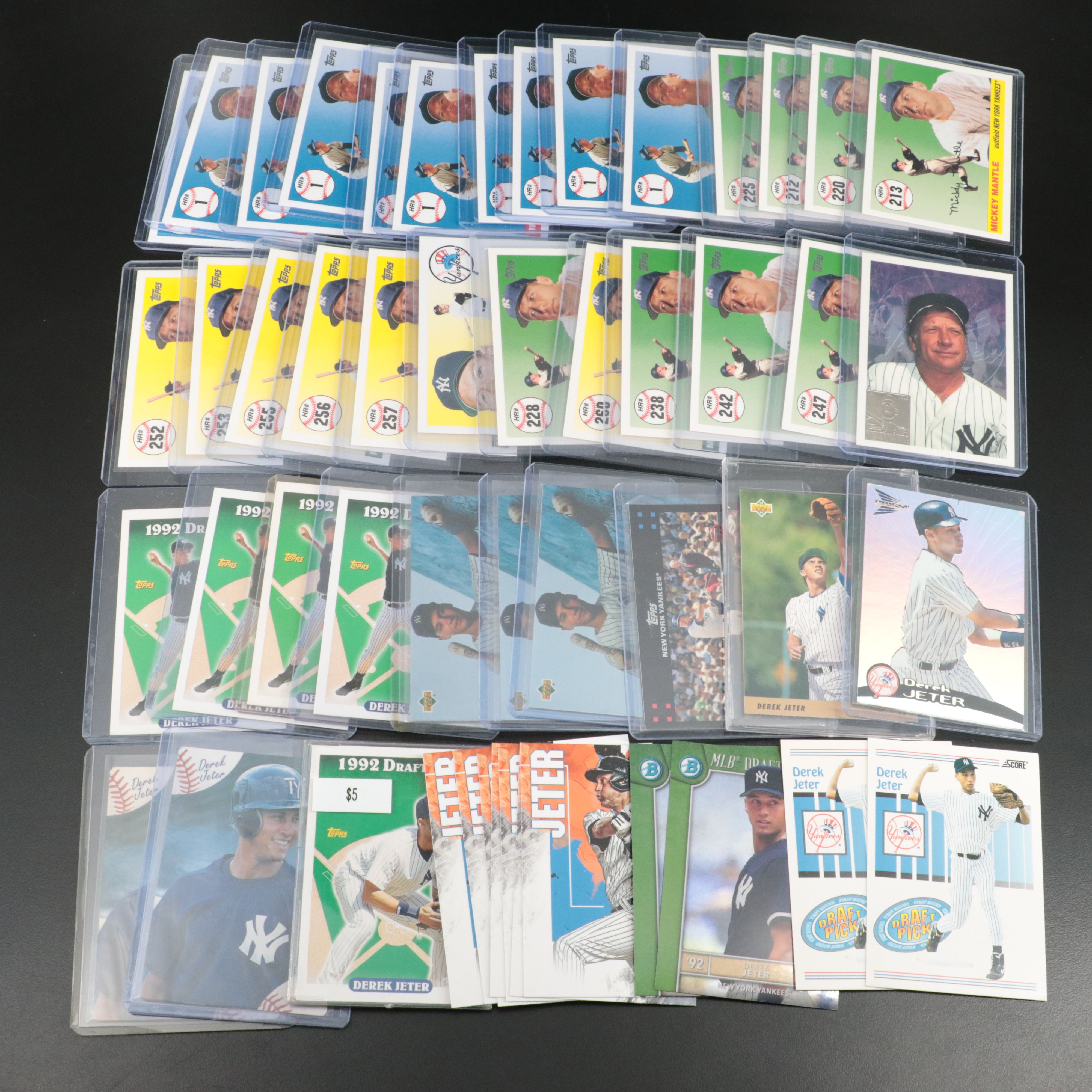 Derek Jeter and Mickey Mantle New York Yankees Baseball Cards, 1990s-2010s