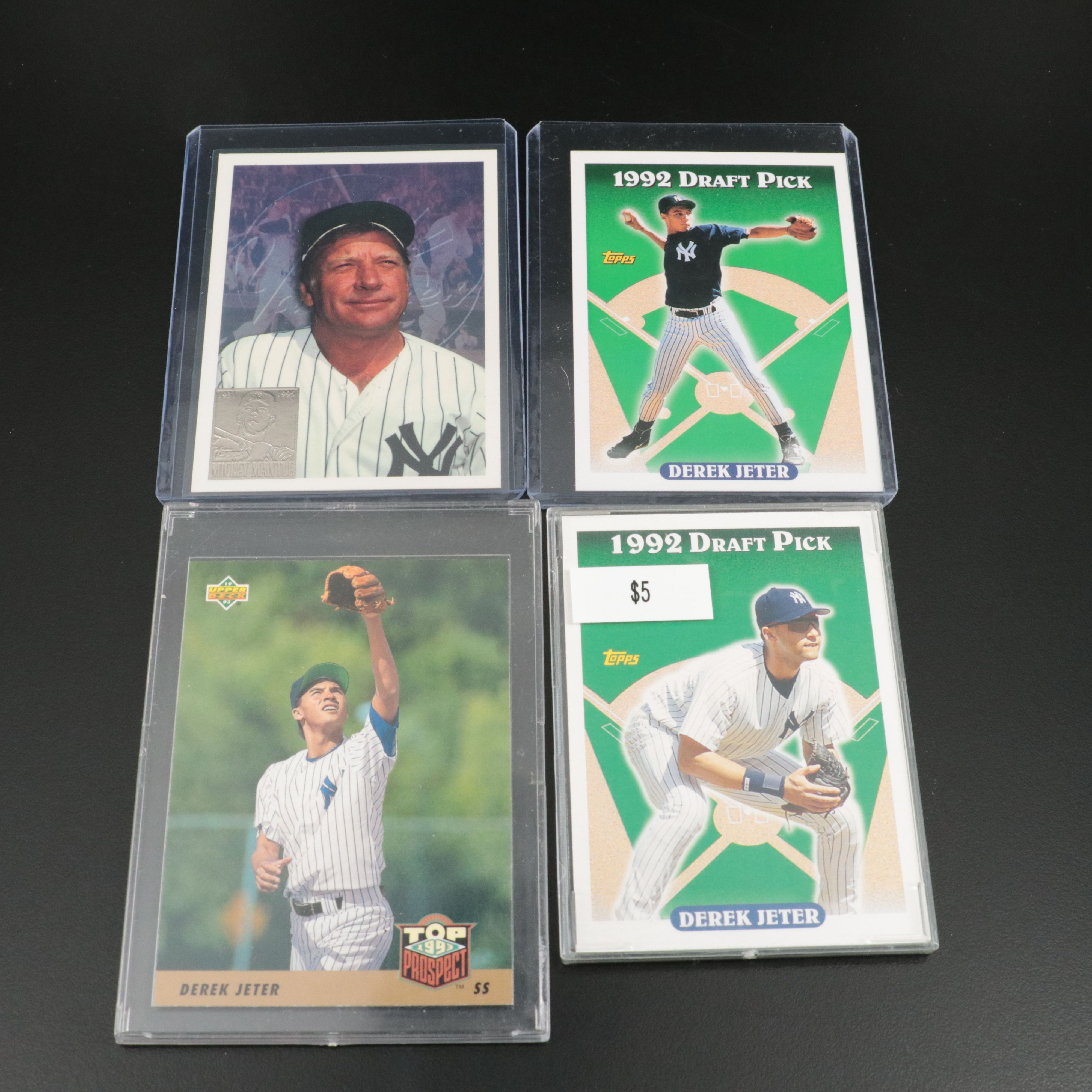 Derek Jeter and Mickey Mantle New York Yankees Baseball Cards, 1990s-2010s
